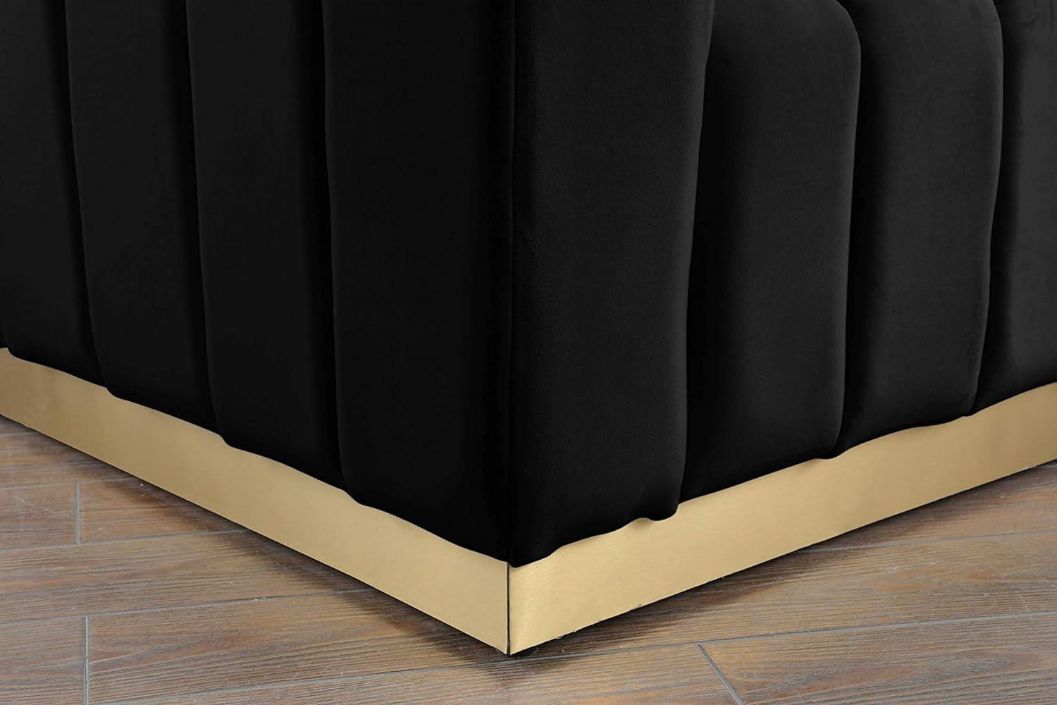 Meridian Furniture Marlon Black Velvet Sofa
