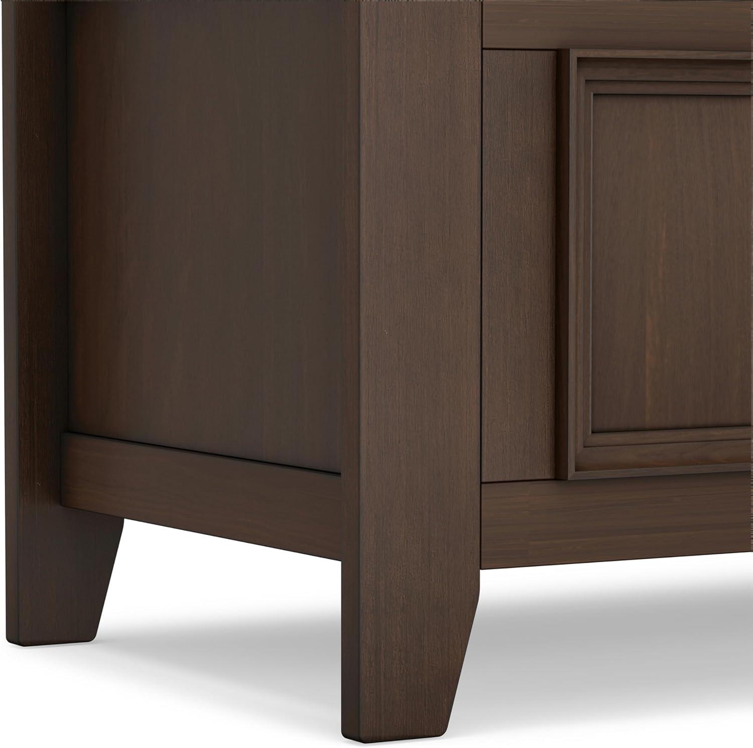 Simpli Home Amherst 48"W Solid Wood Entryway Storage Bench with Lift-Top Lid and Dual Compartments