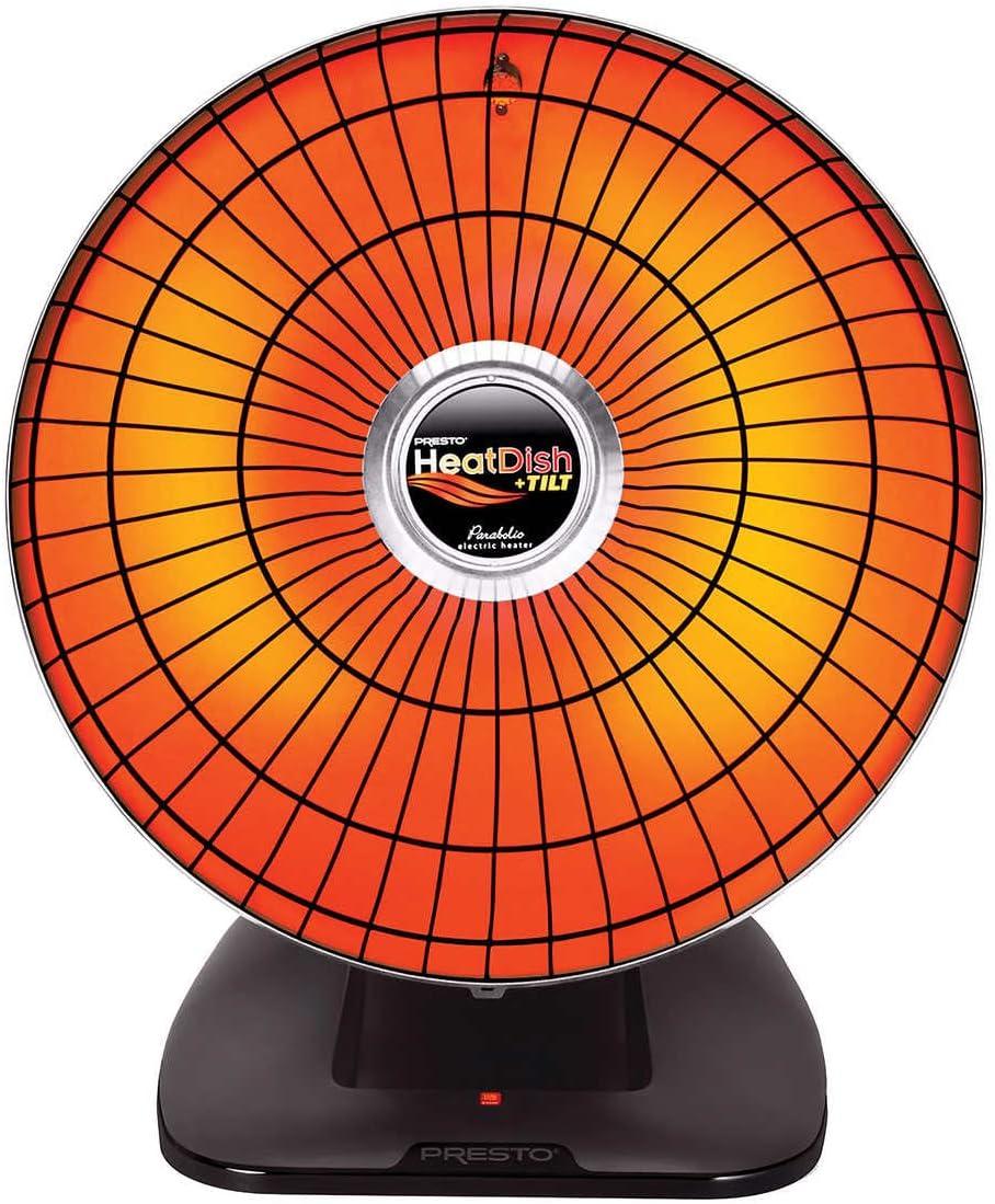 SGCoffee Heatdish Black 1500W Electric Parabolic Heater