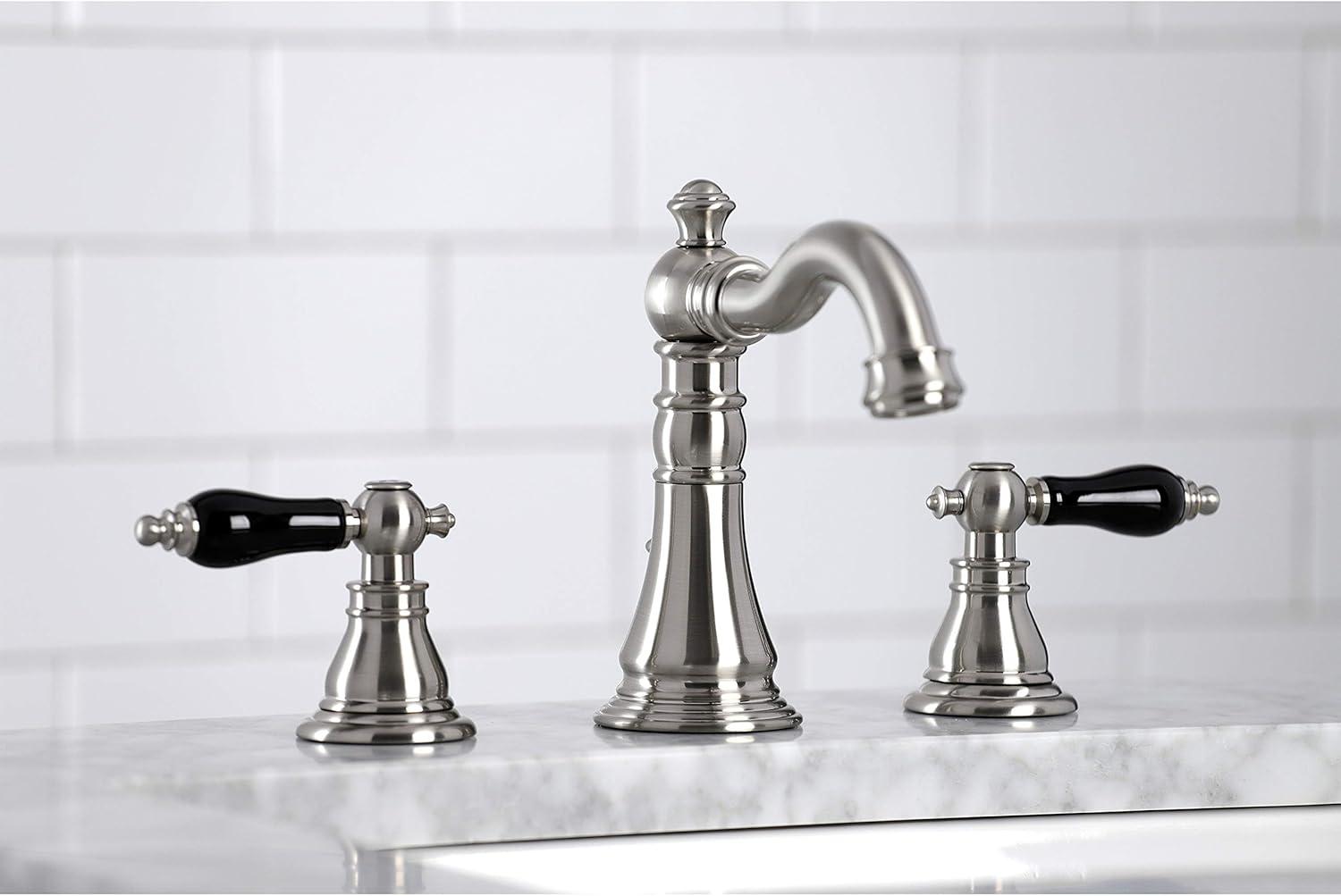 Kingston Brass Duchess Two-Handle 3-Hole Deck Mount Widespread Bathroom Faucet with Pop-Up Drain
