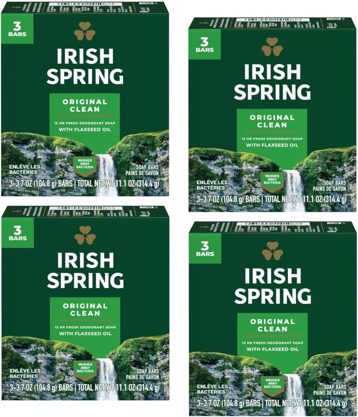 Irish Spring Original Clean Antibacterial Deodorant Bar Soap, 3 Pack