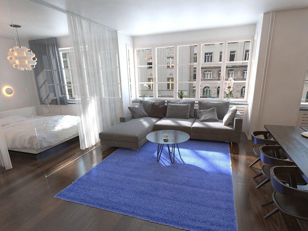 Unique Loom 8' 0 x 11' 0 Rectangle Solid Shag Periwinkle Blue Area Rug