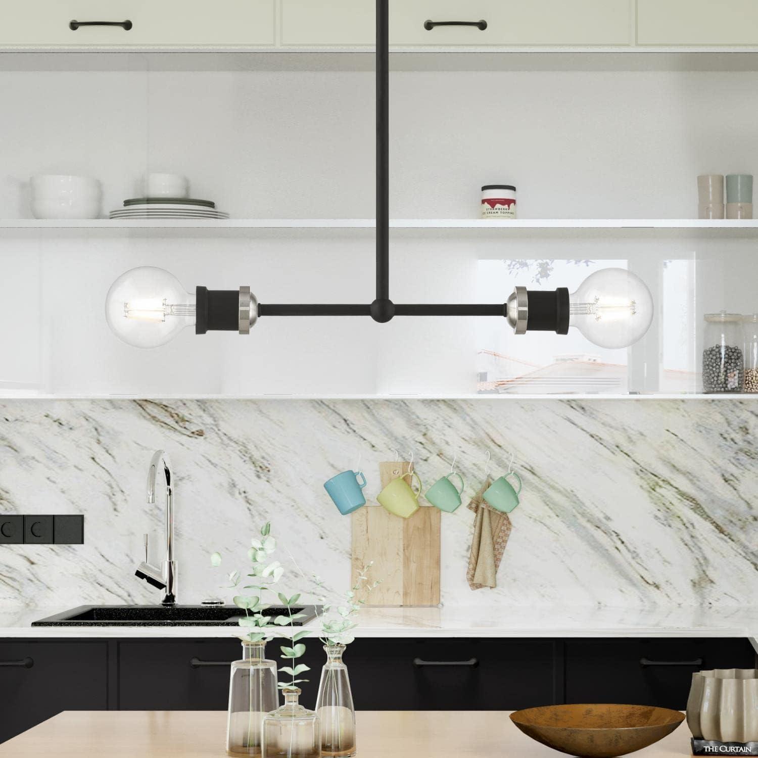 Livex Lighting Lansdale 2 - Light Chandelier in  Black/Brushed Nickel
