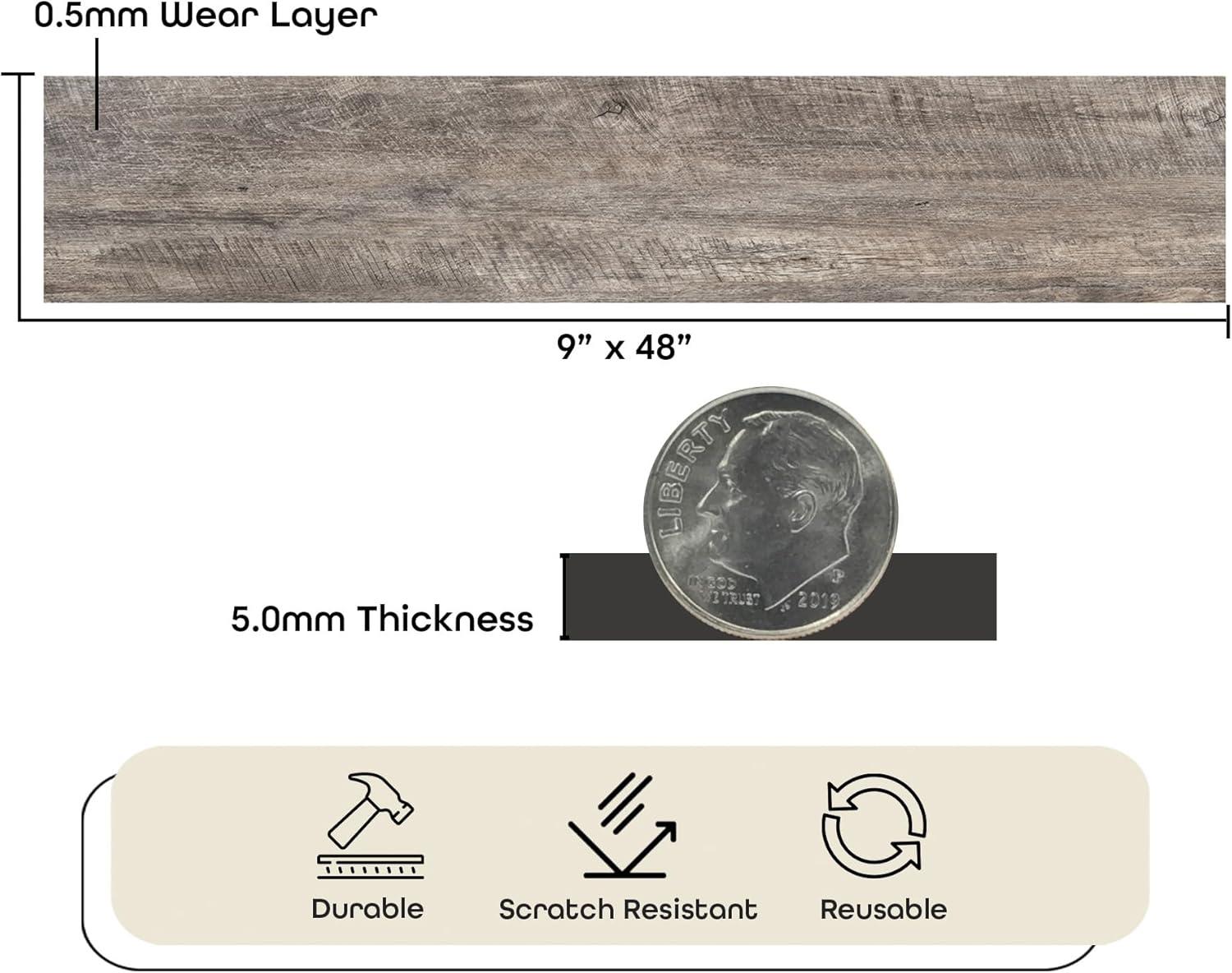 Achim Importing Co Flex Flor™ Looselay 5mm Thick 9'' W x 48'' L Vinyl Plank
