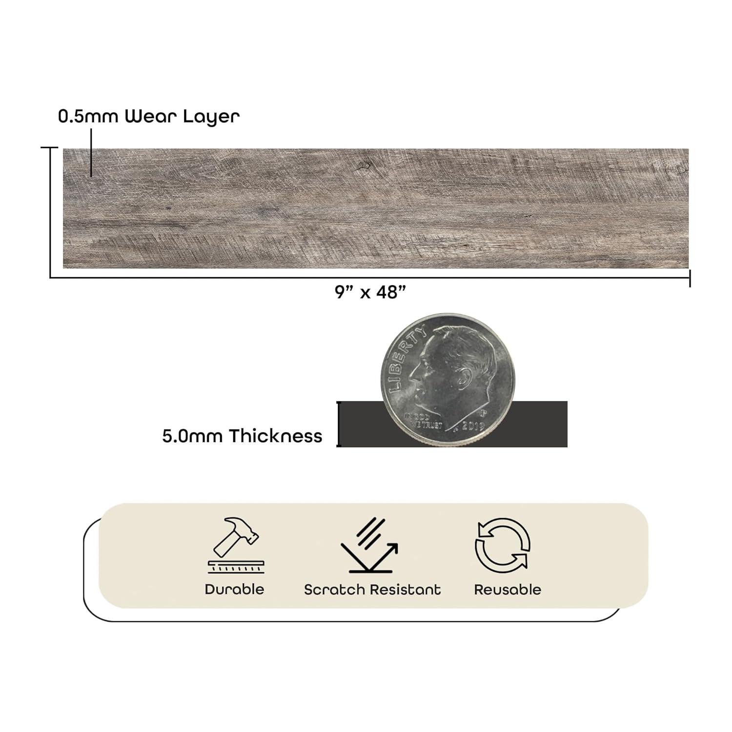 Achim Importing Co Flex Flor™ Looselay 5mm Thick 9'' W x 48'' L Vinyl Plank