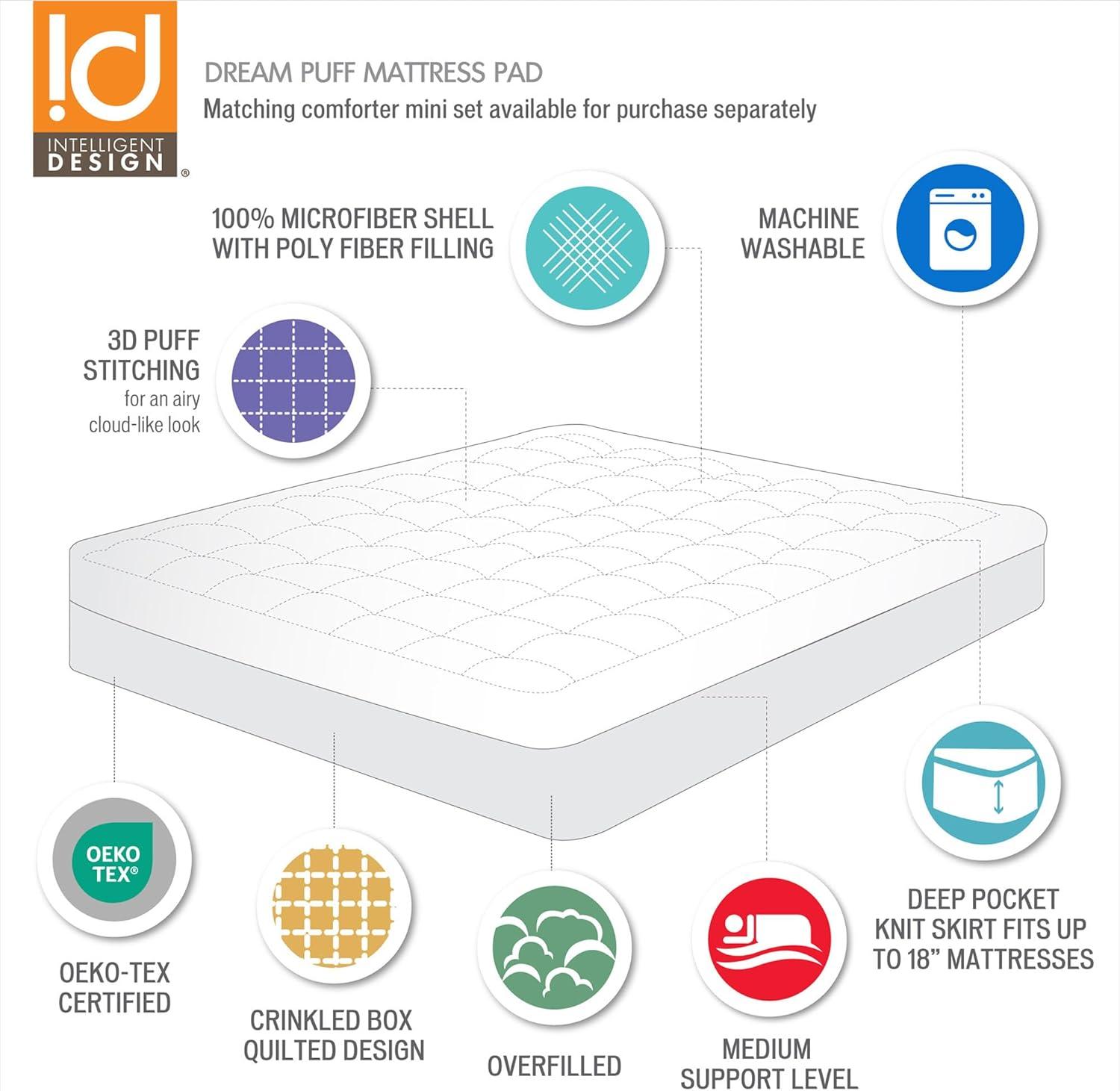 Dream Puff Overfilled Down Alternative Mattress Pad