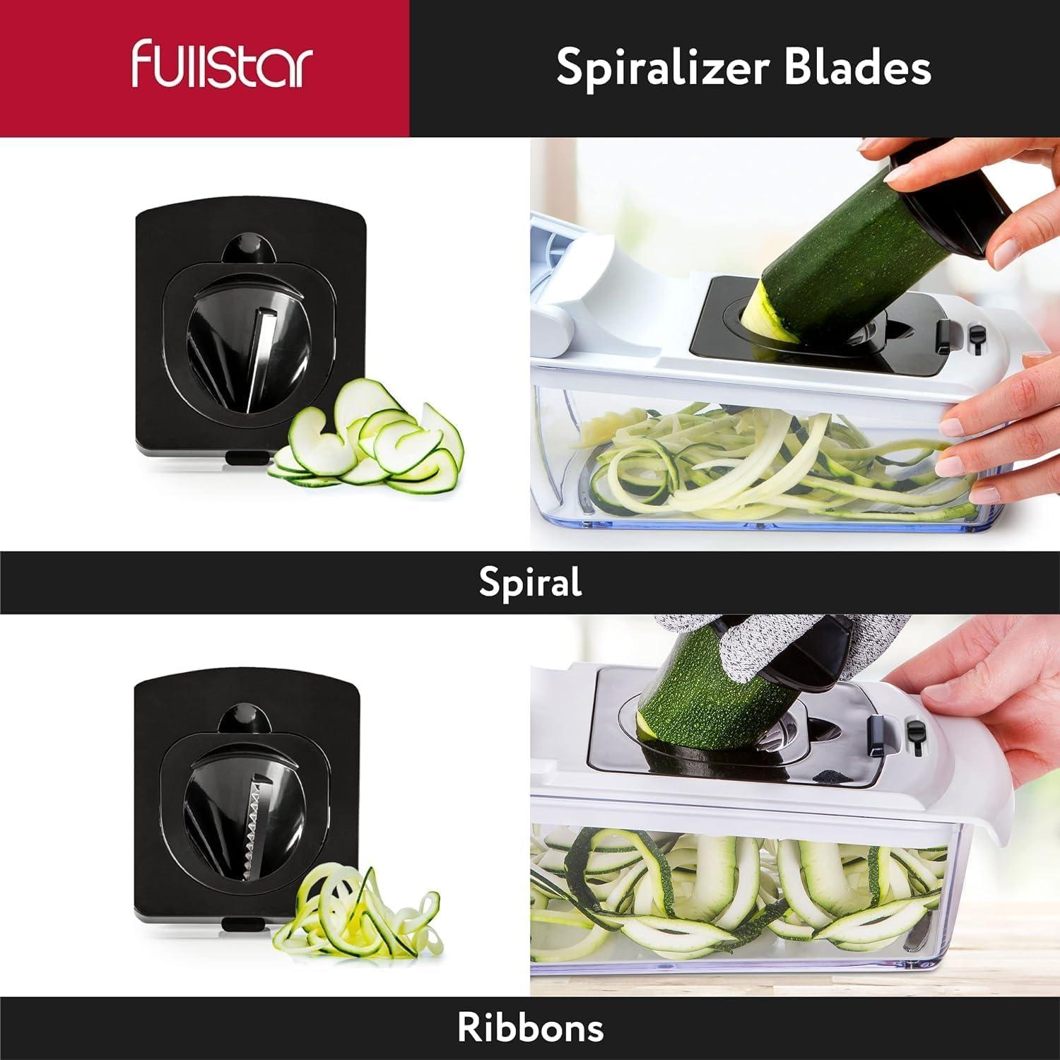 Fullstar White and Black ABS Plastic Vegetable Chopper with Spiralizer