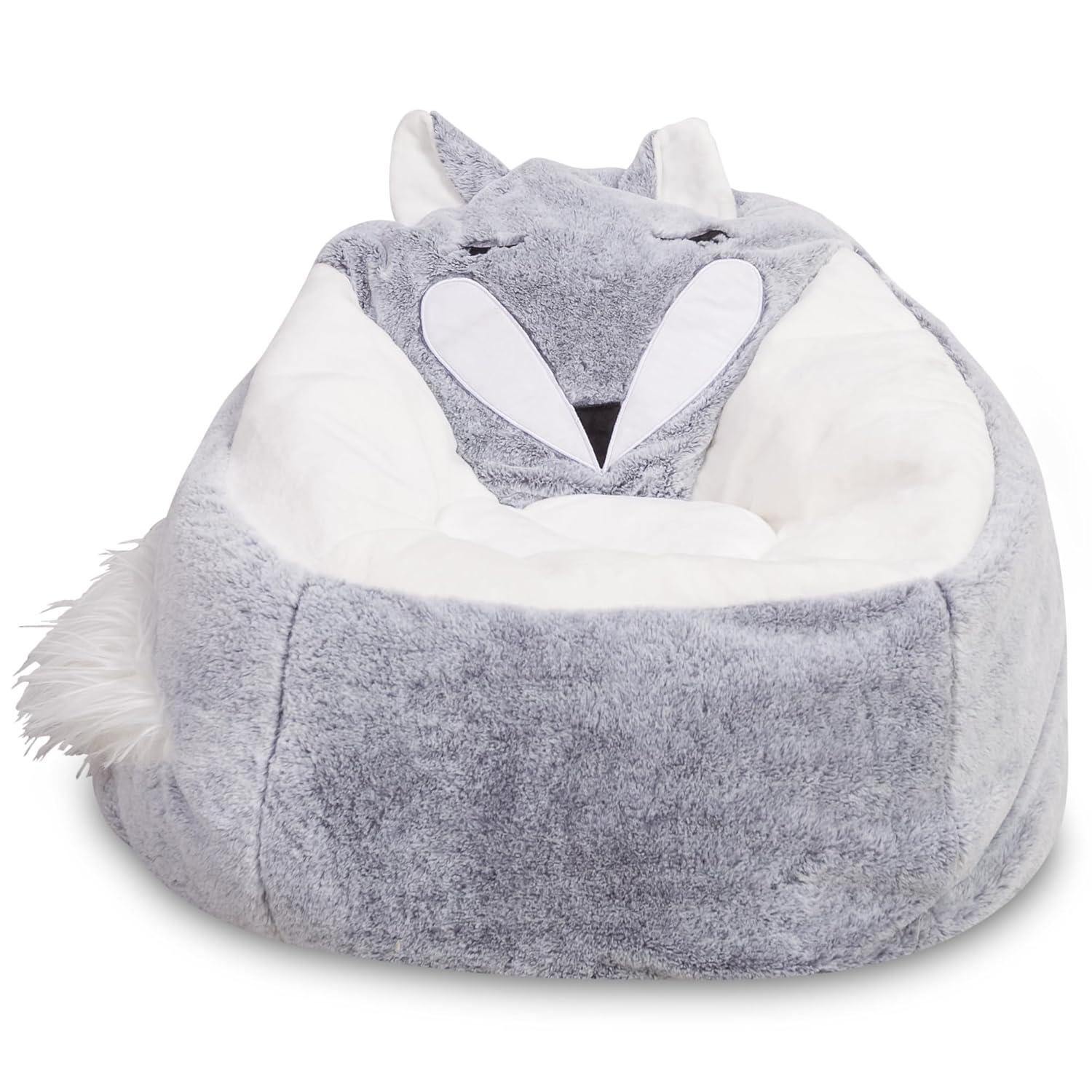 Posh Creations Animal Bean Bag Chair Structured Comfy, Cozy and Soft Filled Kid Bean Bag Lounger Seat for Gaming, Reading and Watching TV, for Children, Multiple Faux Fur Animal Chair Designs & Reviews | Wayfair
