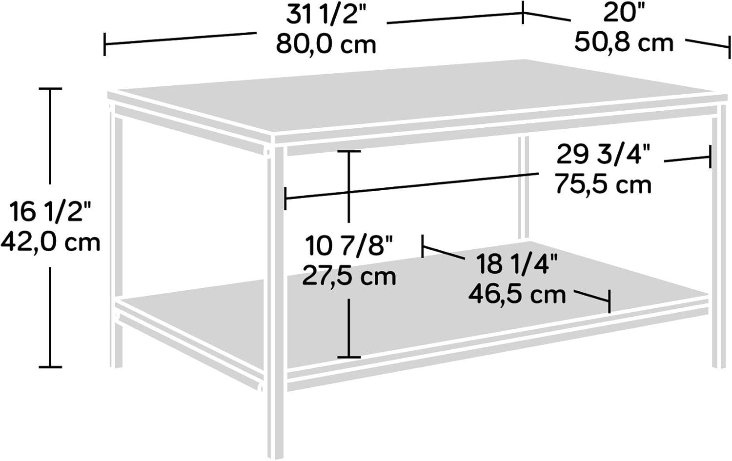 North Avenue Coffee Table Faux Gray - Sauder: Industrial Design, Lower Shelf, Metal Frame