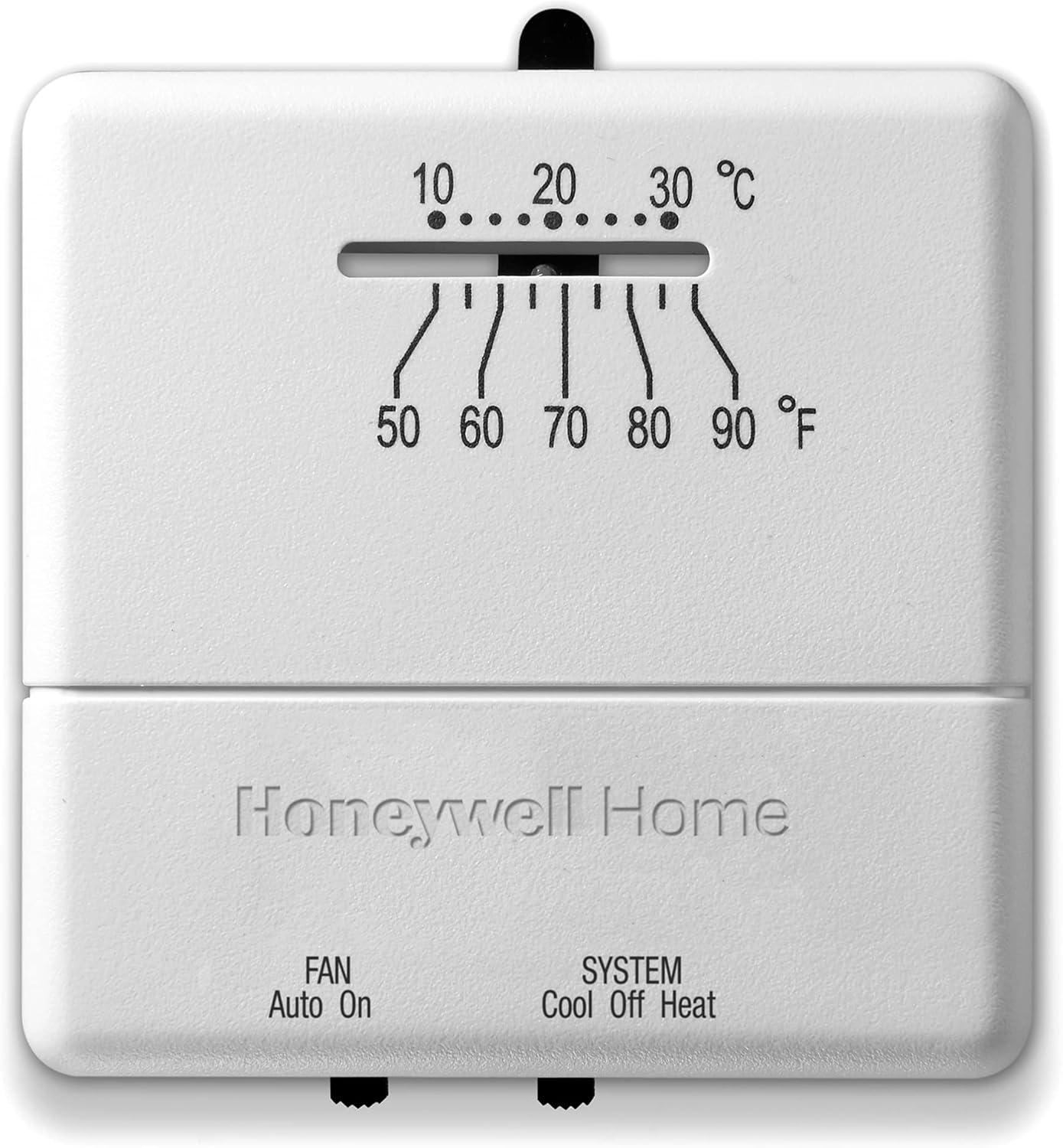 White Square Low Voltage Heating and Cooling Thermostat