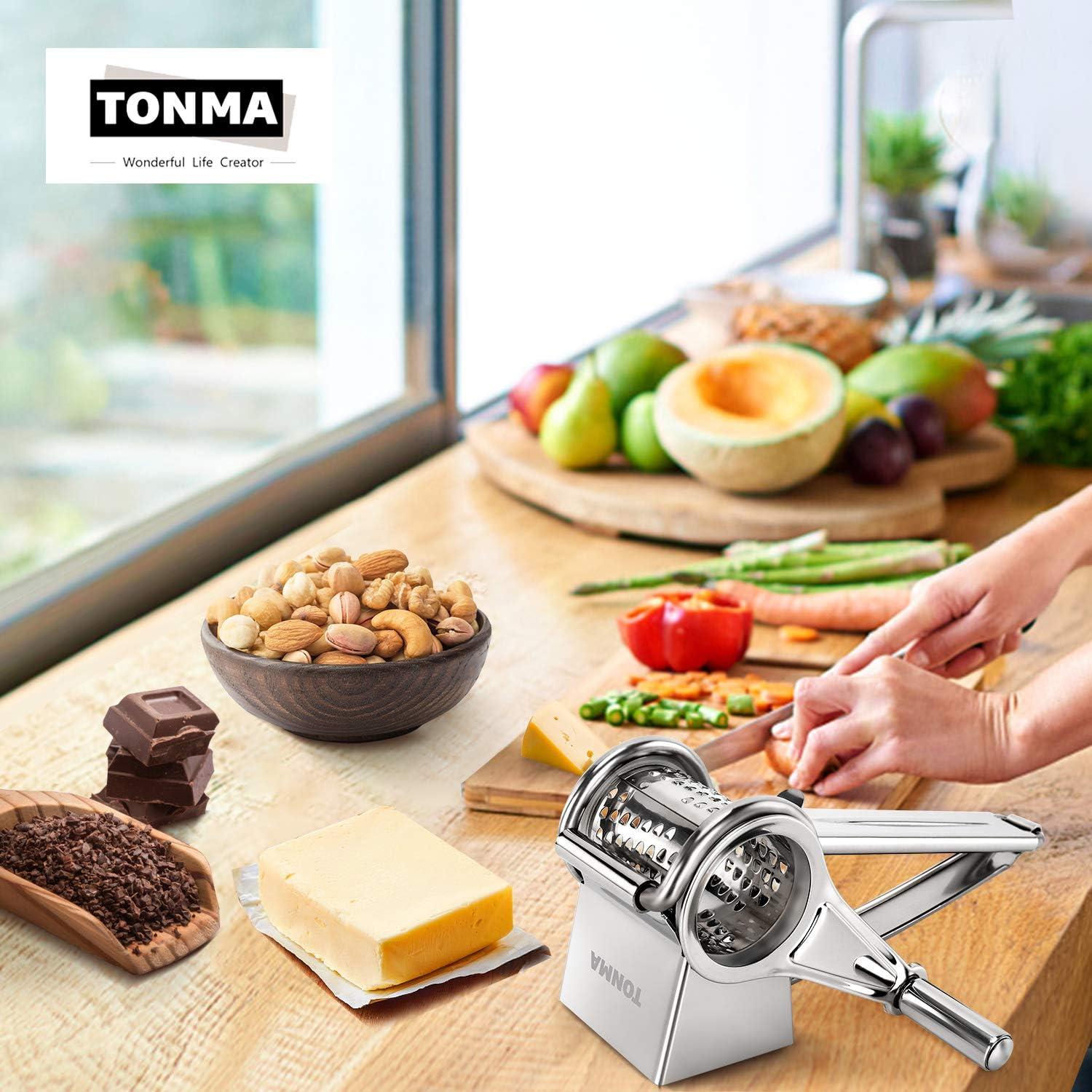 CAKVIICA Multipurpose Cheese Grater With 1 Stainless Steel Handheld Drums For Mozzerella Vegetables And More Ergonomic Design