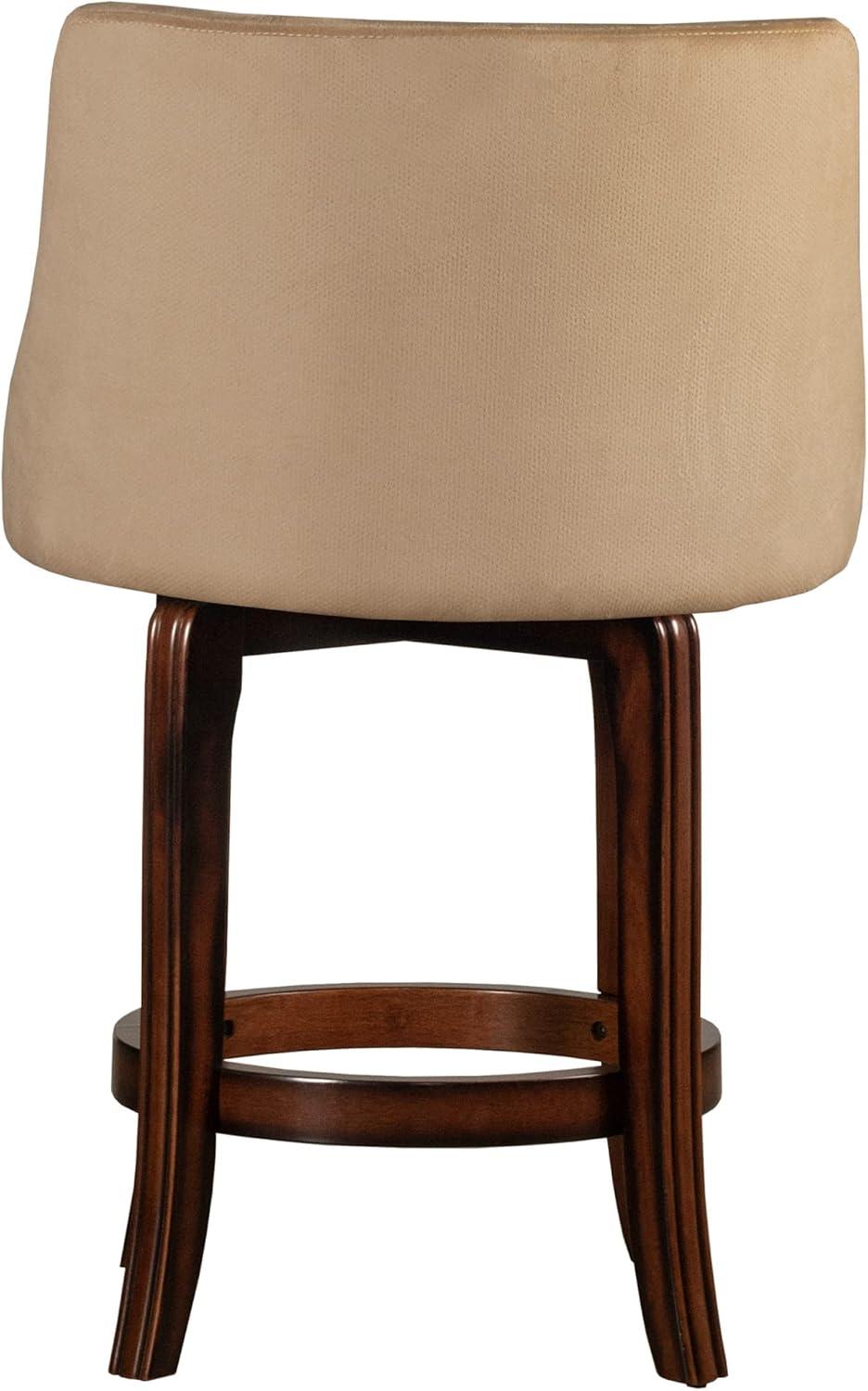 Napa Valley Wood Counter Height Swivel Stool Dark Brown Cherry/ Khaki - Hillsdale Furniture