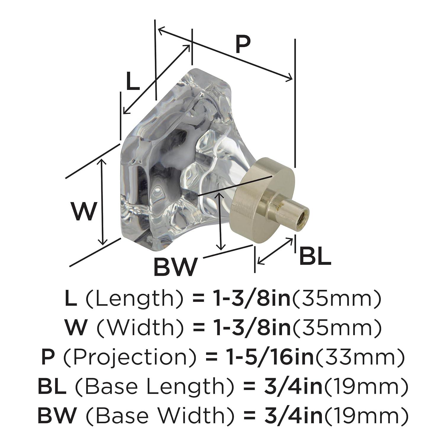 Glacio 1 3/8" Length Square Knob