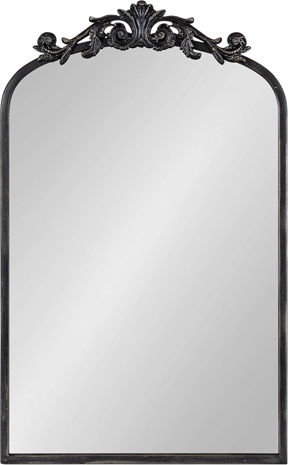 19" x 30.7" Arendahl Traditional Arch Decorative Wall Mirror Black - Kate & Laurel All Things Decor: Elegant Metal Frame