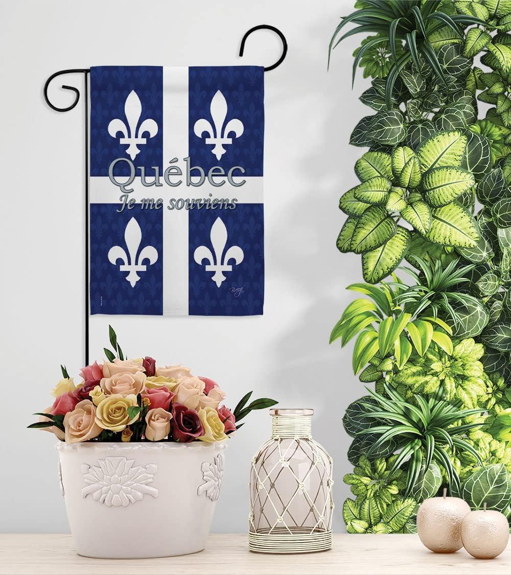 Quebec Garden Flag Canada Provinces 13 X18.5 Double-Sided Yard Banner