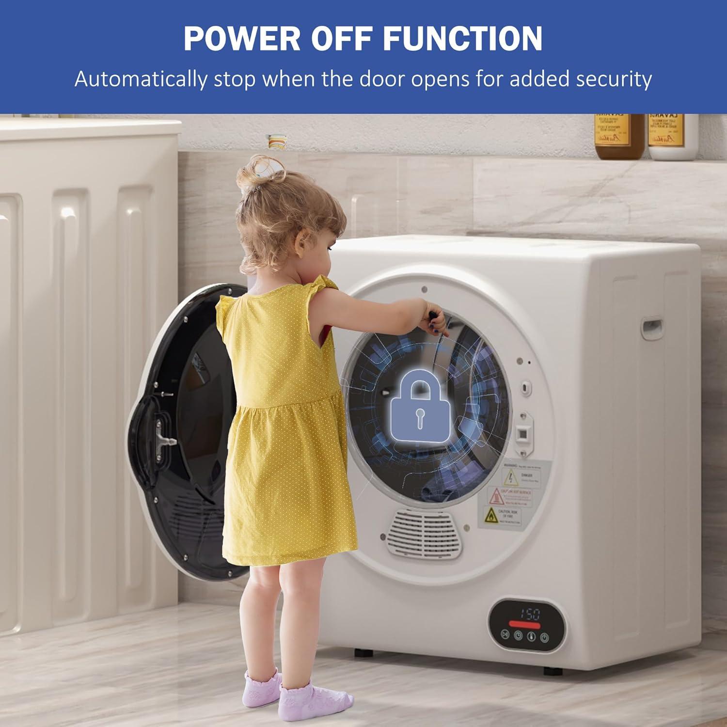 HomCom 1.5 Cubic Feet Vented Electric Stackable Dryer