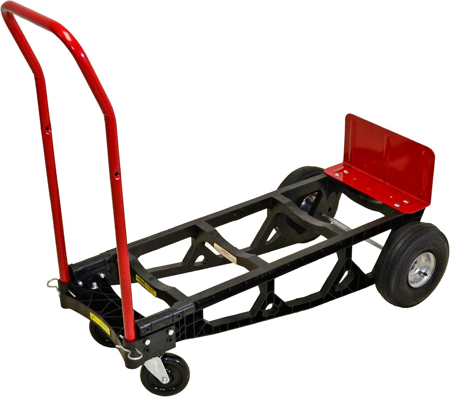 Milwaukee Hand Trucks Nylon Convertible Truck with 10? Pneumatic Tires