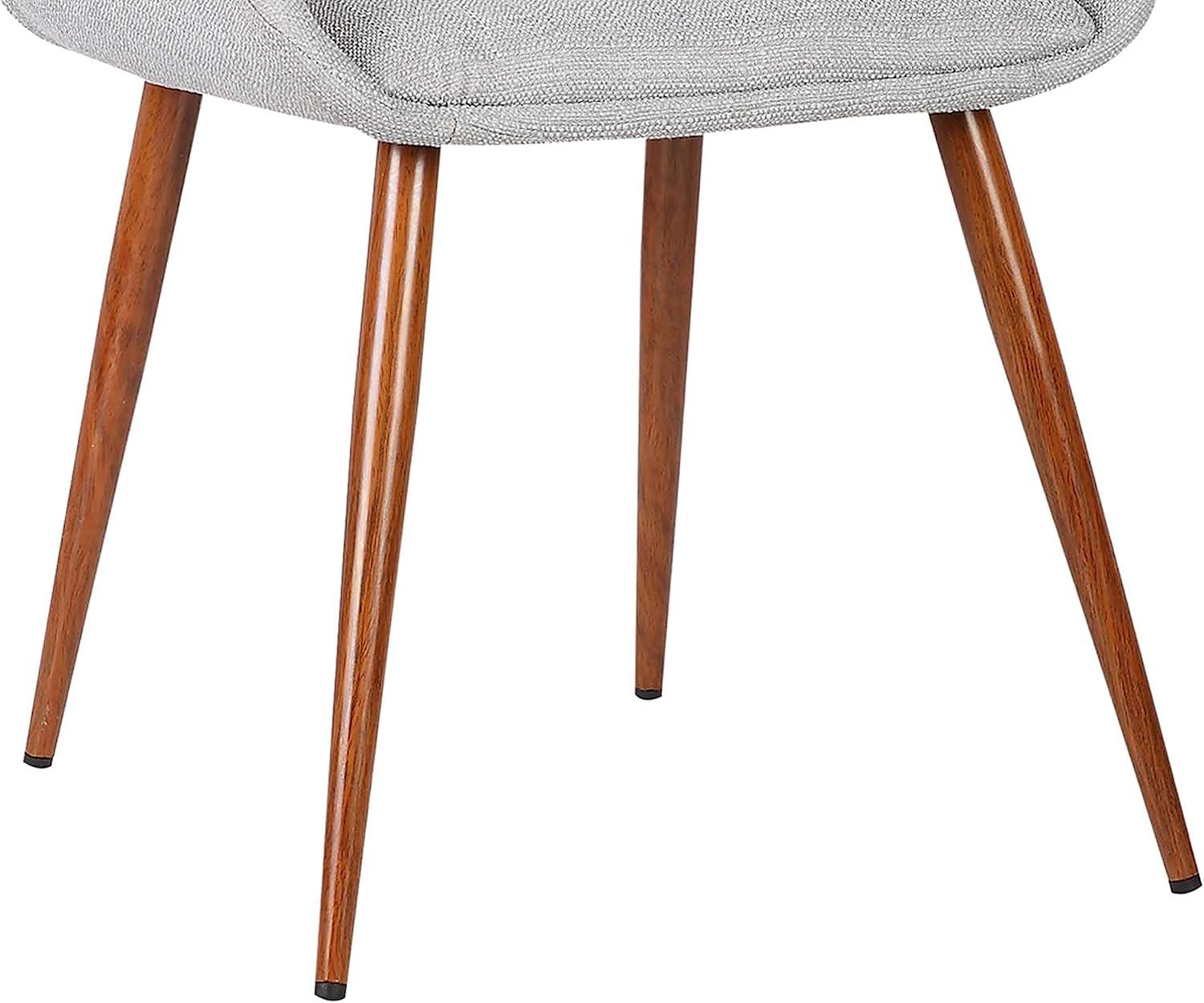 Armen Living Panda Modern Fabric Dining Chair in Walnut Wood and Gray