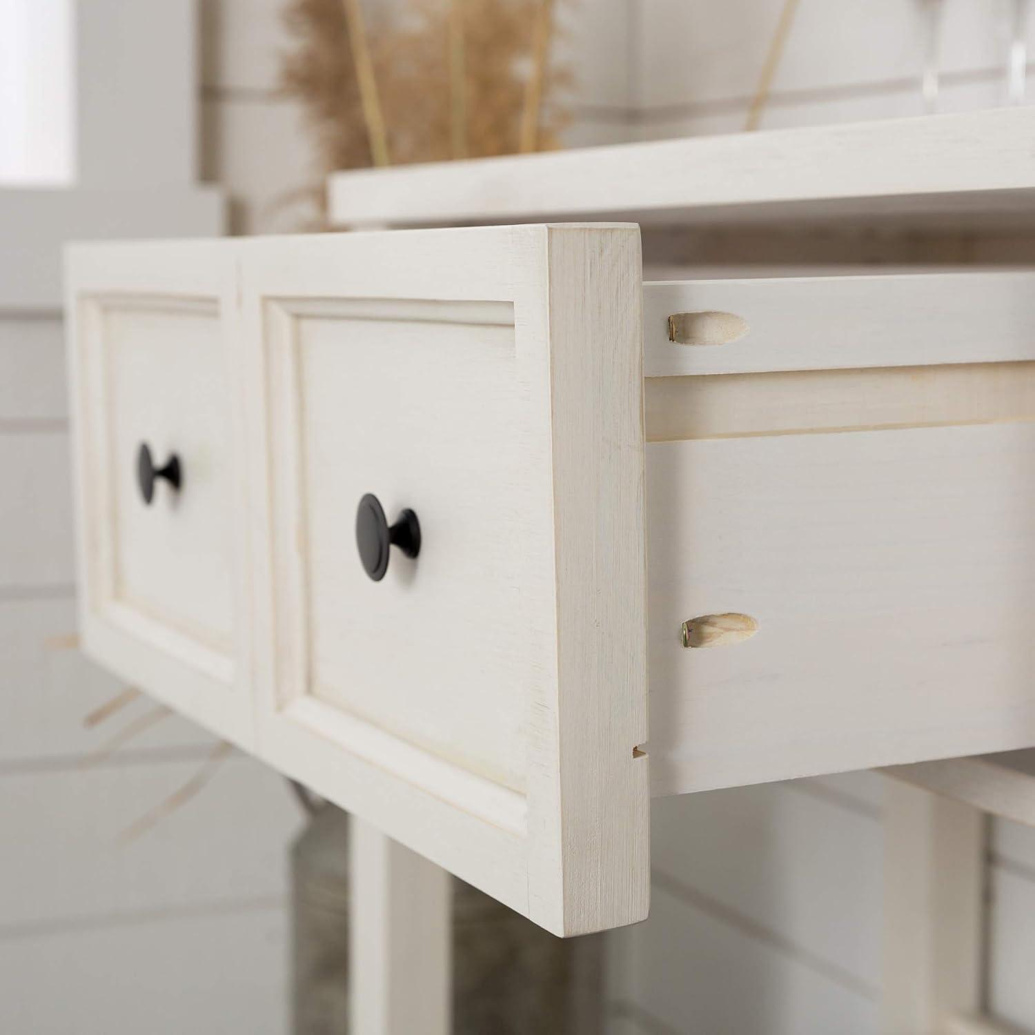 Walker Edison Modern Farmhouse Wood Buffet Sideboard Entryway Serving Storage Cabinet Doors-Dining Room Console, 48 Inch, White