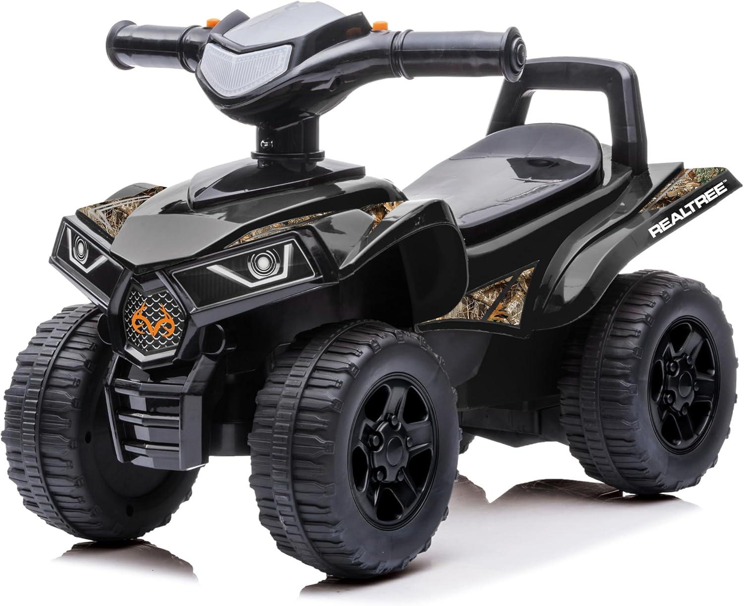 RealTree: Quad Push Car - Black - Foot-To-Floor Ride-On Toy,12mo+