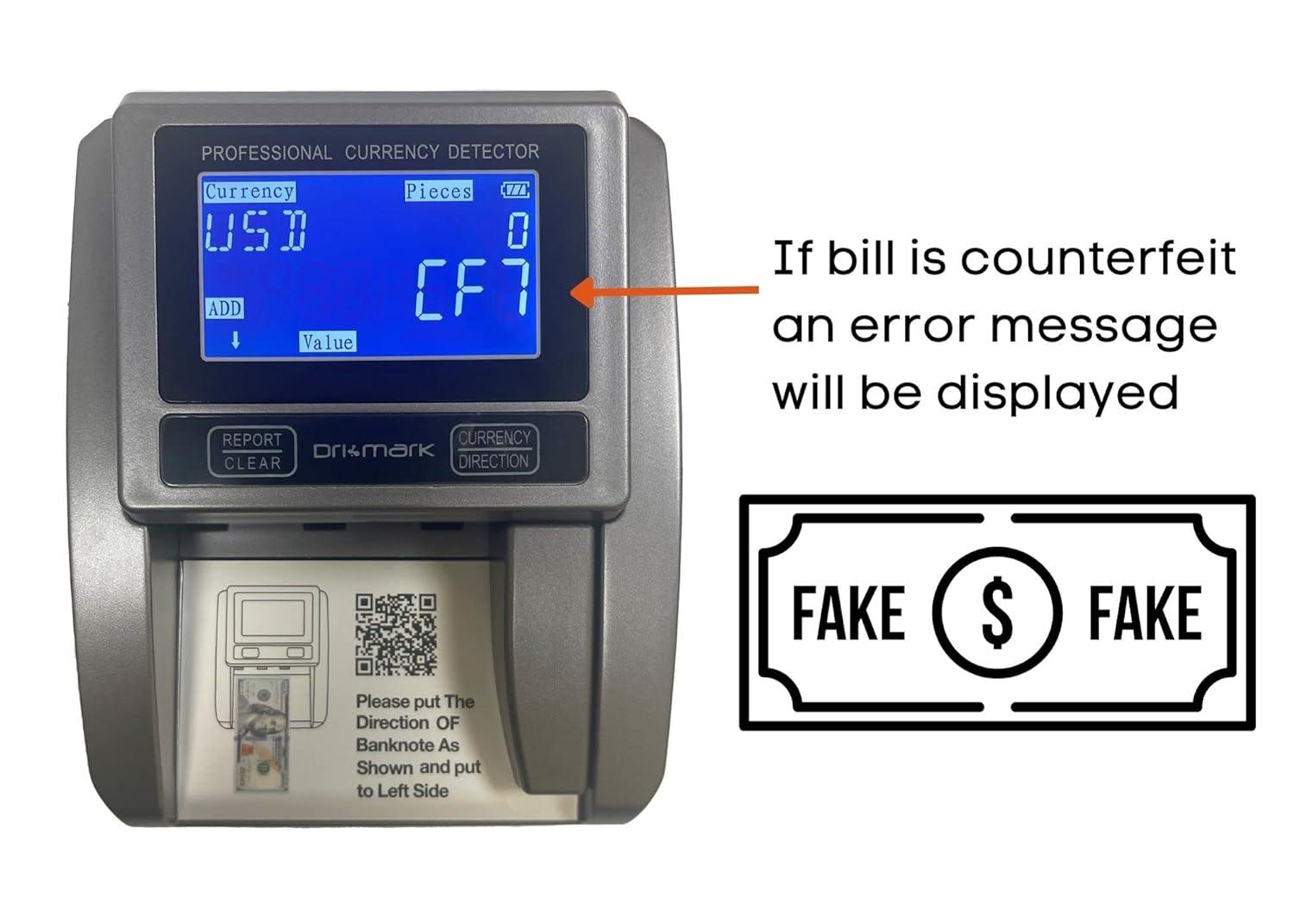 Compact Gray Portable Counterfeit Detector Machine with LCD Display
