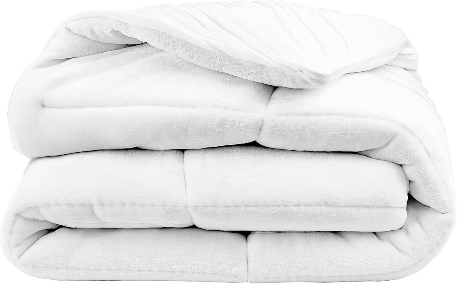 Queen White Down Alternative Reversible Mattress Pad