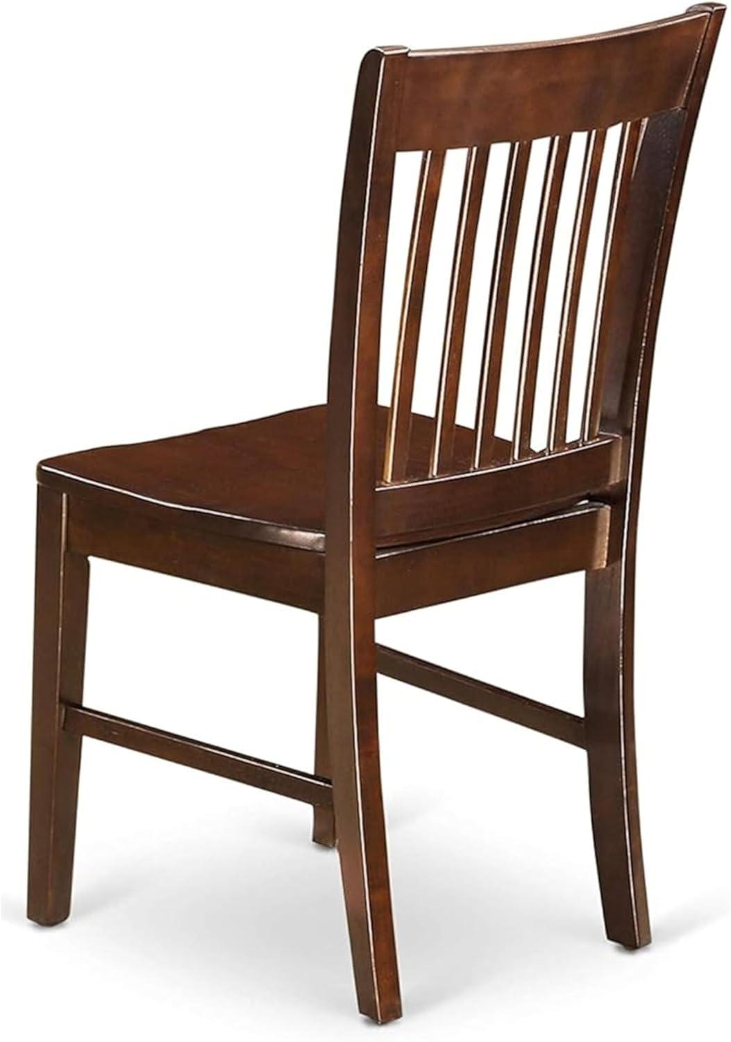 East West Furniture Norfol 11" Wood Dining Chairs in Mahogany (Set of 2)