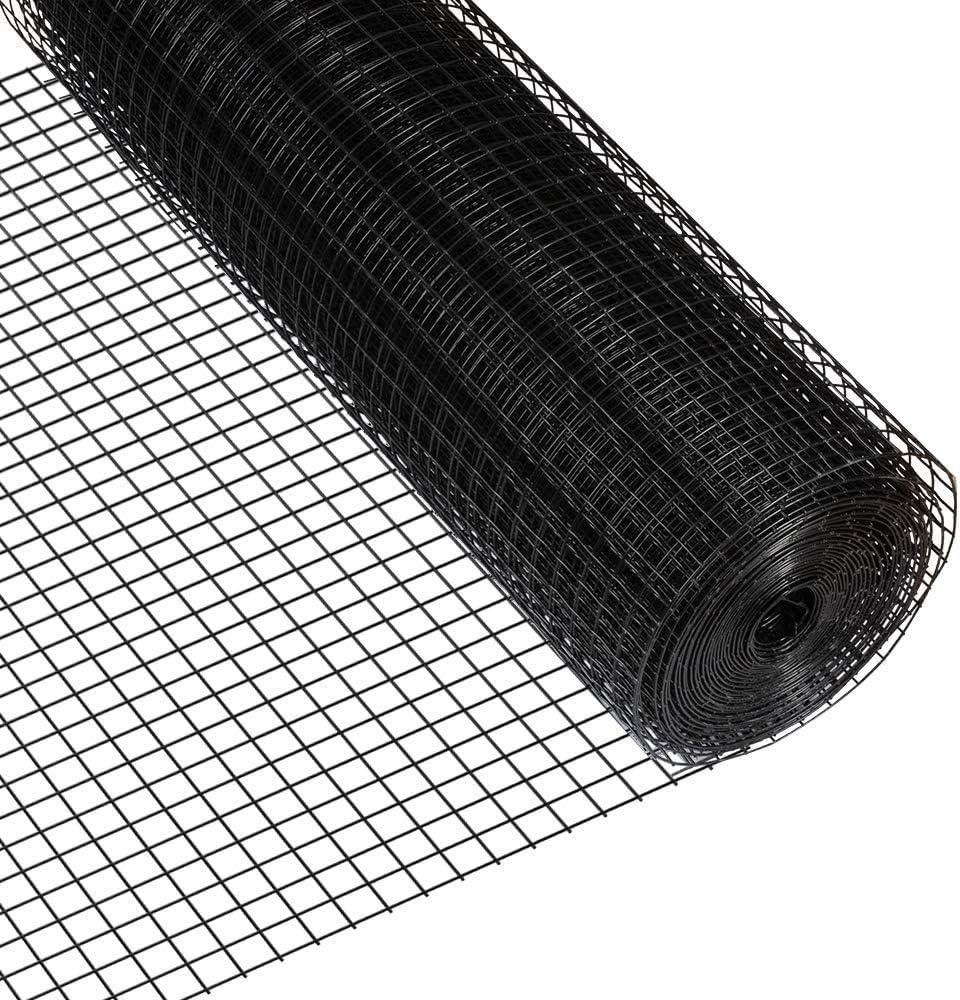 Black Vinyl Coated Welded Wire Mesh Fence, 2 ft x 50 ft