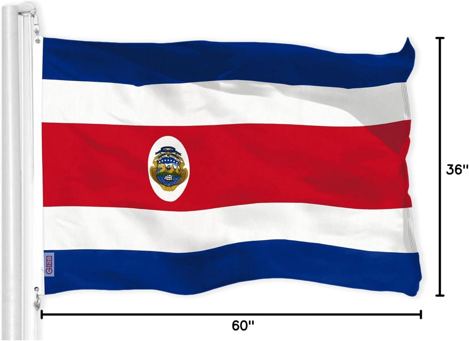 Costa Rica Patriotic 3x5 Ft Polyester Flag with Brass Grommets