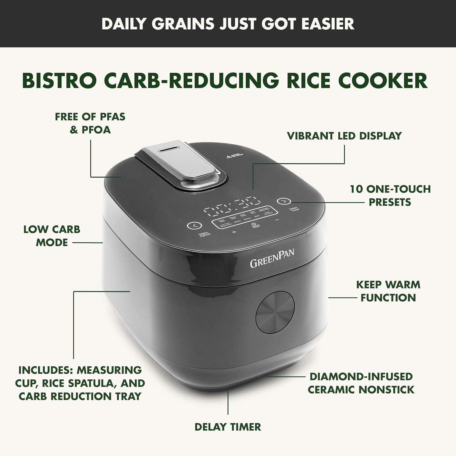 GreenPan ™ Rice Cooker with Carb Reduction in Graphite