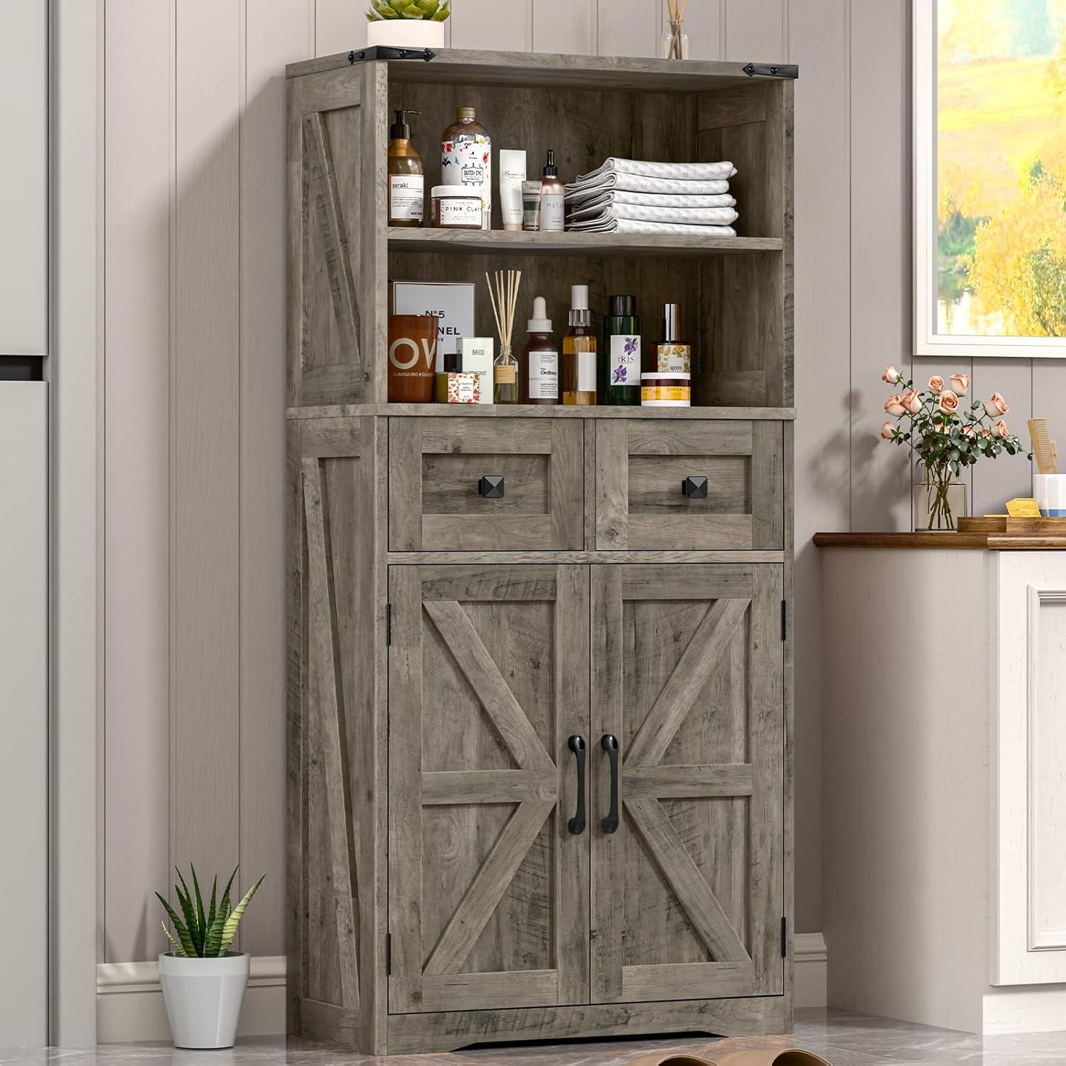 August Grove® Farmhouse Storage Cabinet For Bathroom, Kitchen, Living Room