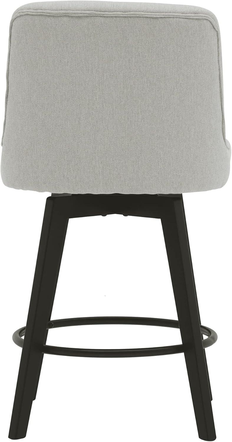 MINCETA Counter Stool,26" 360 Free Swivel Upholstered Bar Stool with Back-Set of 2-Performance Fabric in Beige Gray