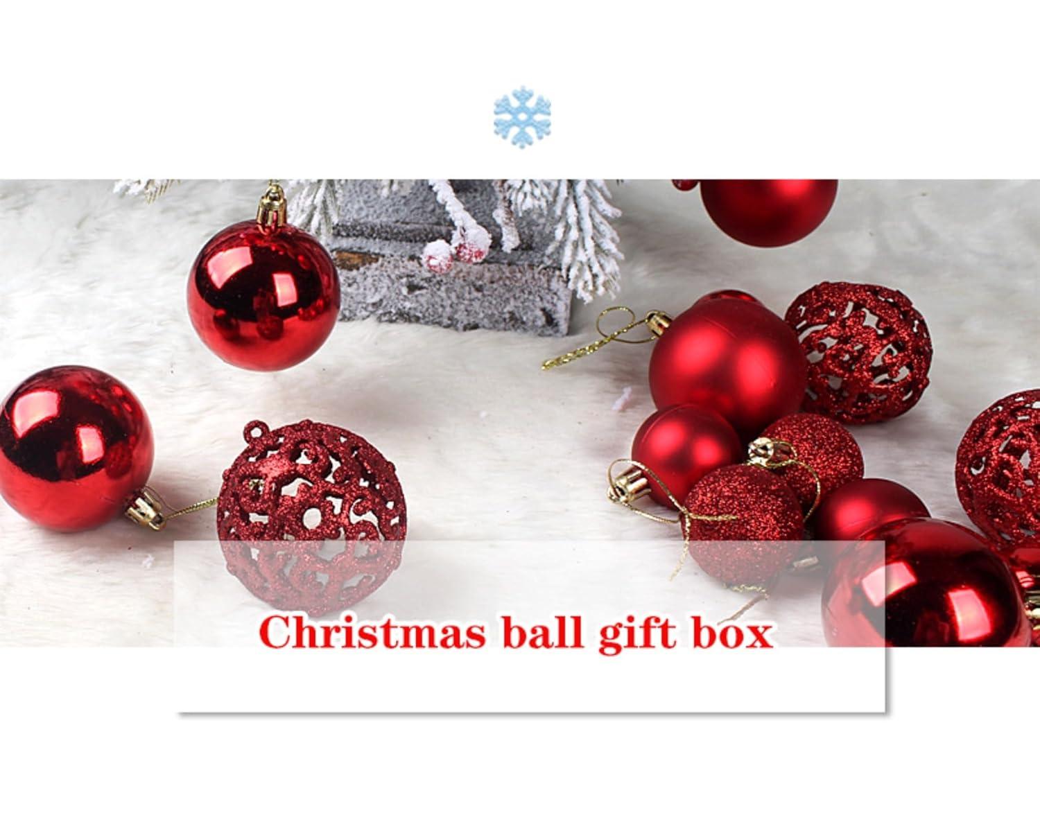ArWgKavx Reduced Hangs 100Pc Christmas Ball Ornaments Shatterproof Balls for Christmas Tree Decoration Red