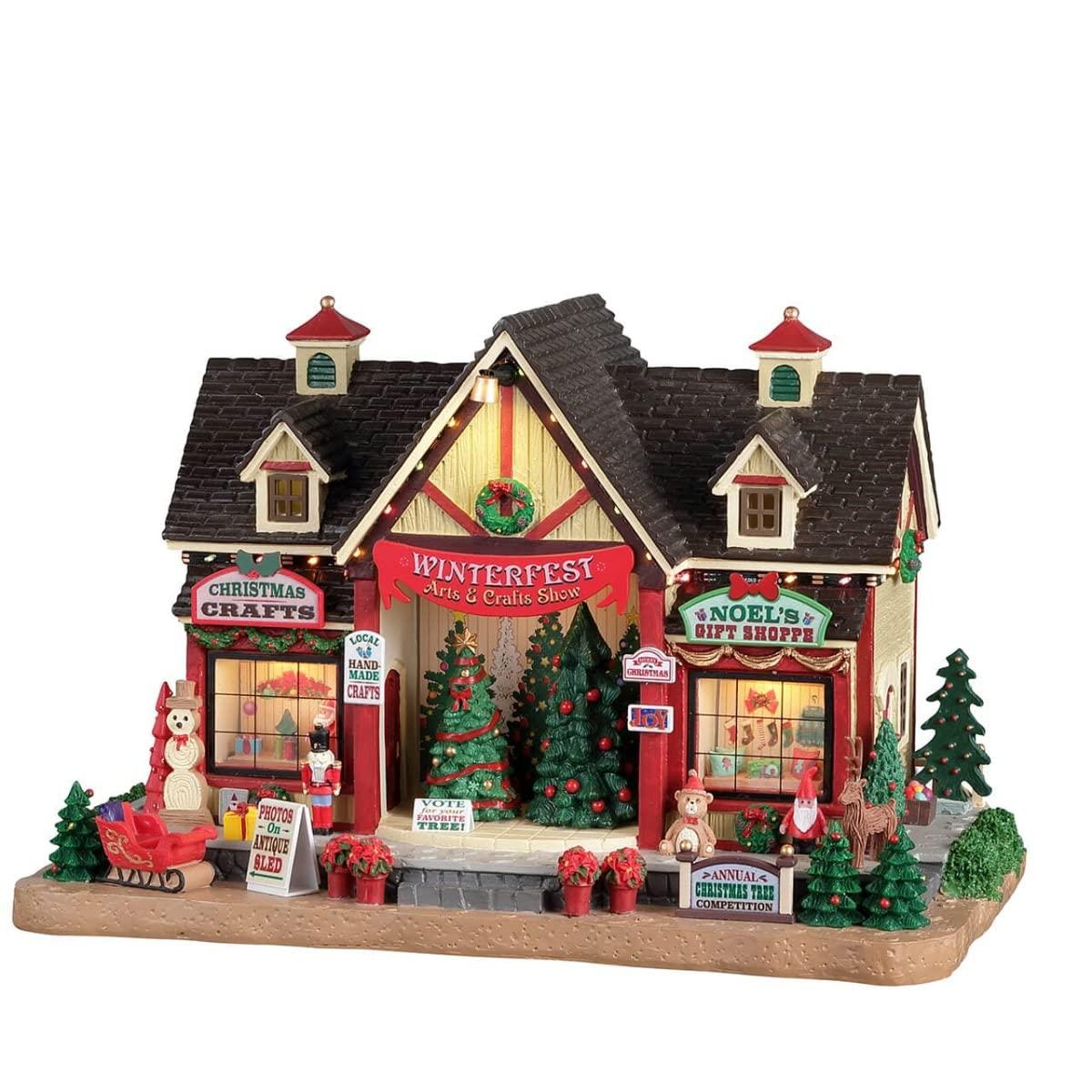 Winterfest Arts & Crafts Show Lighted Resin Christmas Village