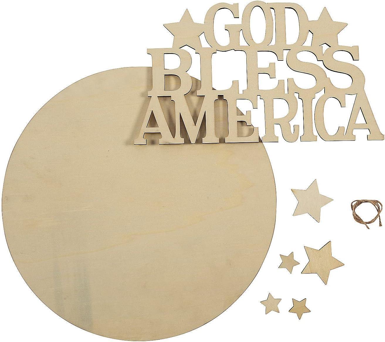 DIY Unfinished Wood God Bless America Sign
