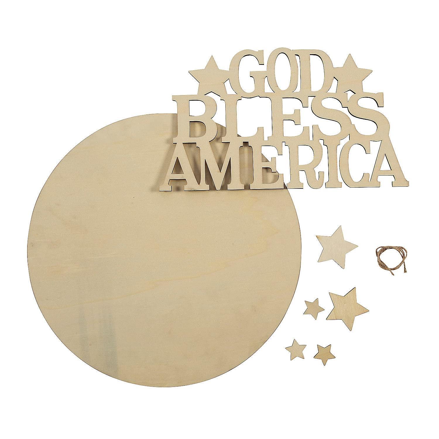 DIY Unfinished Wood God Bless America Sign