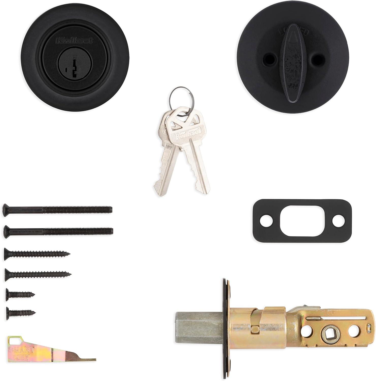 Matte Black Round Single Cylinder Deadbolt Lock