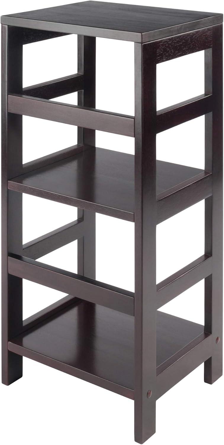 29.21" 2 Tier Leo Shelf Storage or Bookshelf Narrow Espresso Finish - Winsome: Mid-Century Modern, Wood Composite, Metal Hardware