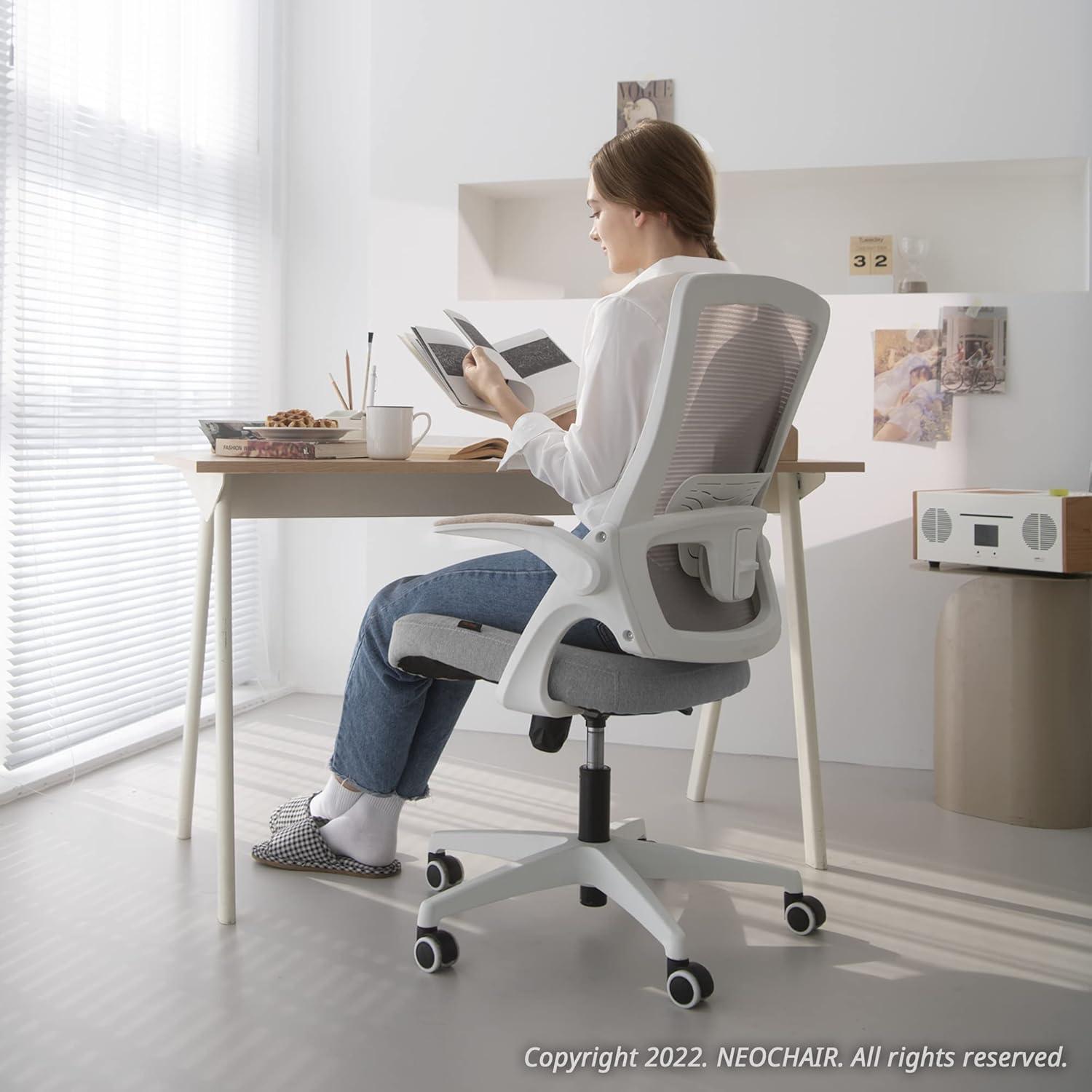 Gray High Back Mesh Swivel Office Chair with Adjustable Arms