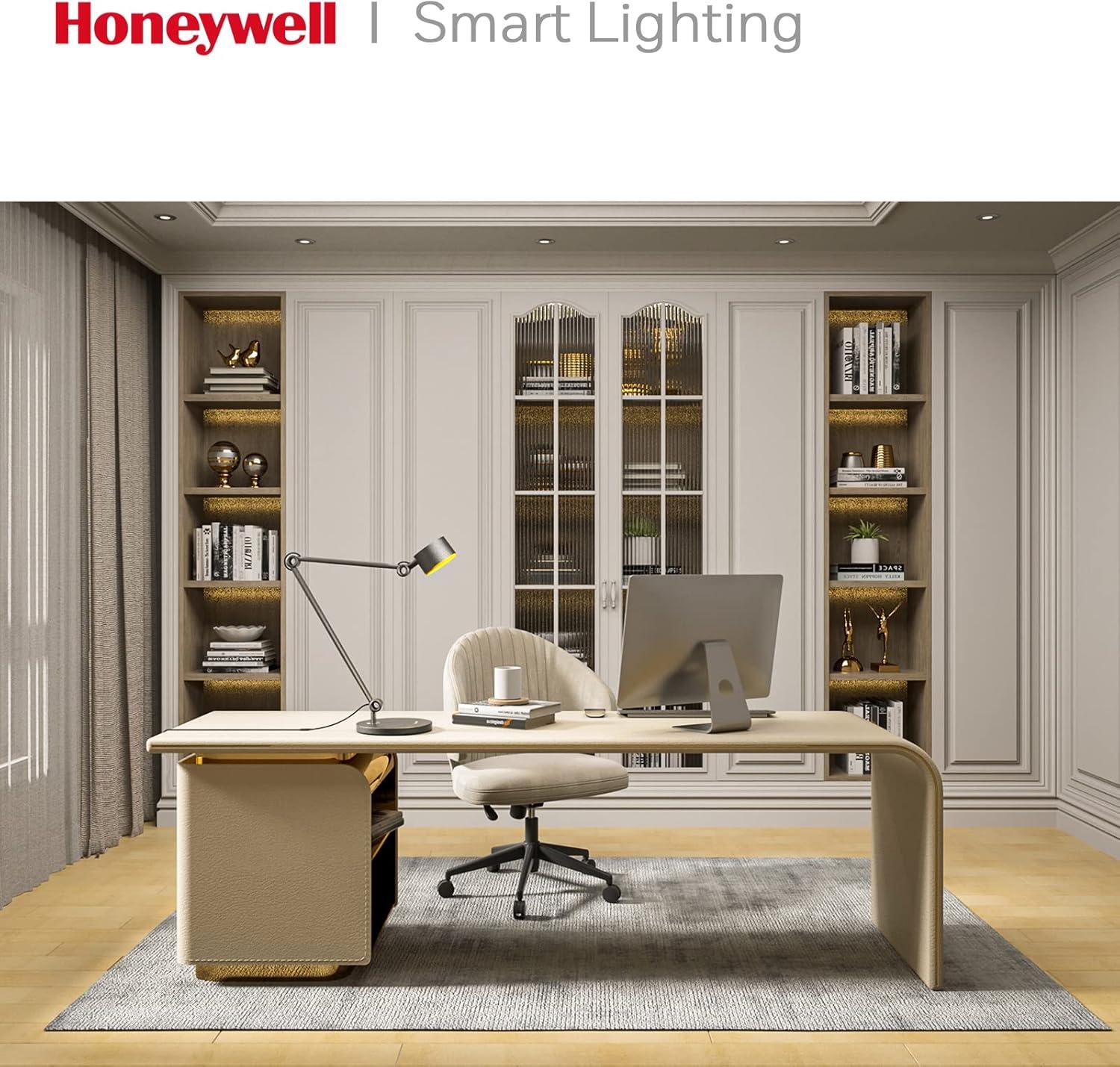 Honeywell HWT-01A Office LED Desk Lamp, 4000K Natural Light Dimmable Eye-Protection Table Lamps, Full Metal Touch Control Desk Light, Adjustable Swing Arm Table Light for Home Office Reading Bedroom