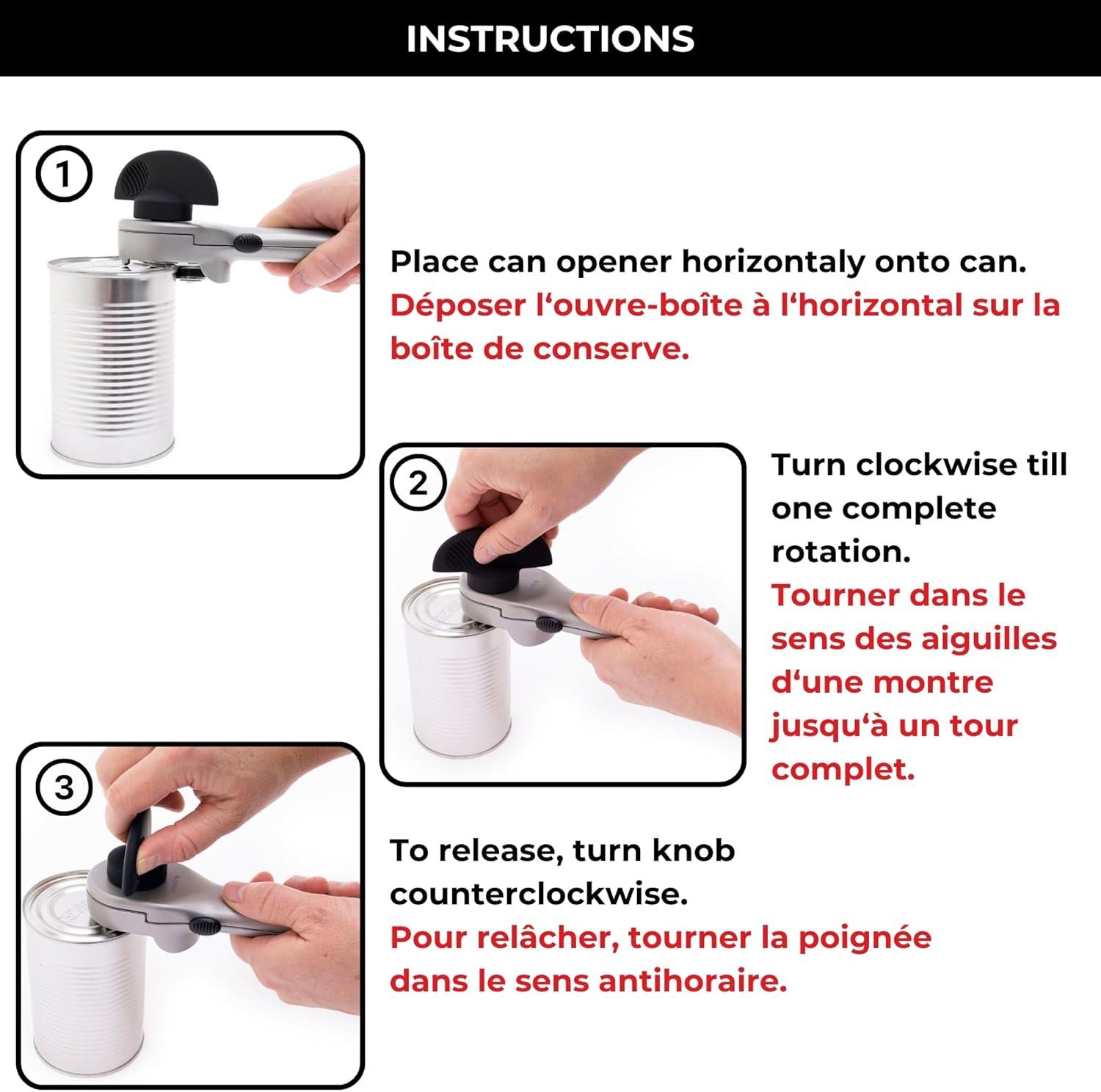 Starfrit Securimax Silver Auto Can Opener with Safe Edge Technology