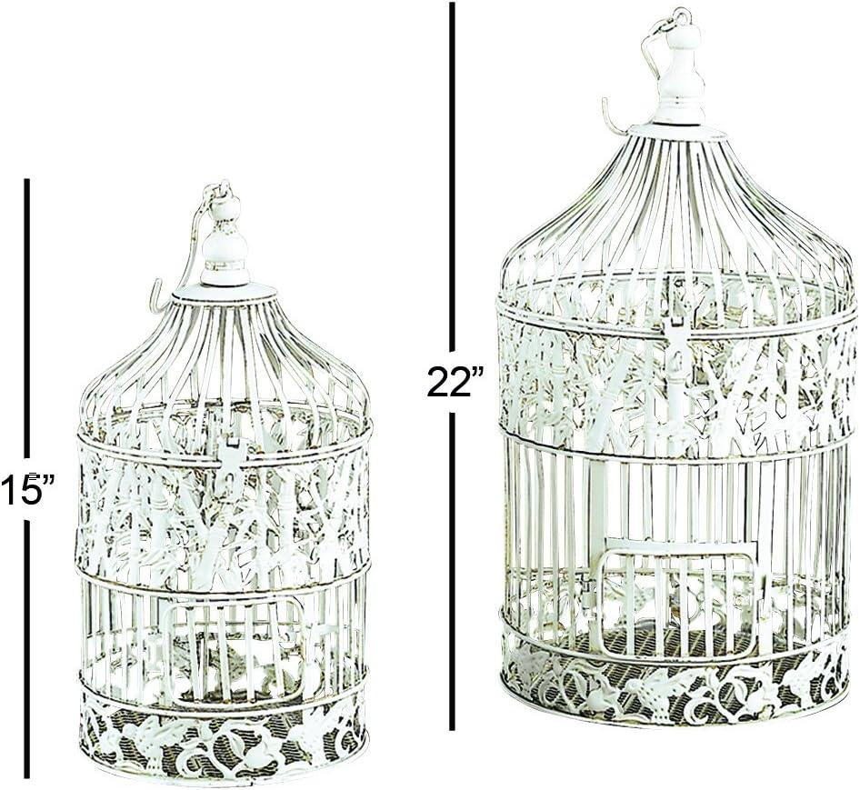 15"H Iron Bird House - White - Olivia & May: Frostproof, Freestanding Outdoor Garden Decor, No Assembly Required