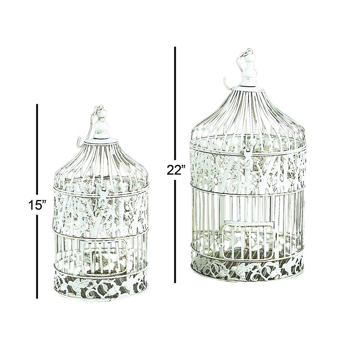 15"H Iron Bird House - White - Olivia & May: Frostproof, Freestanding Outdoor Garden Decor, No Assembly Required