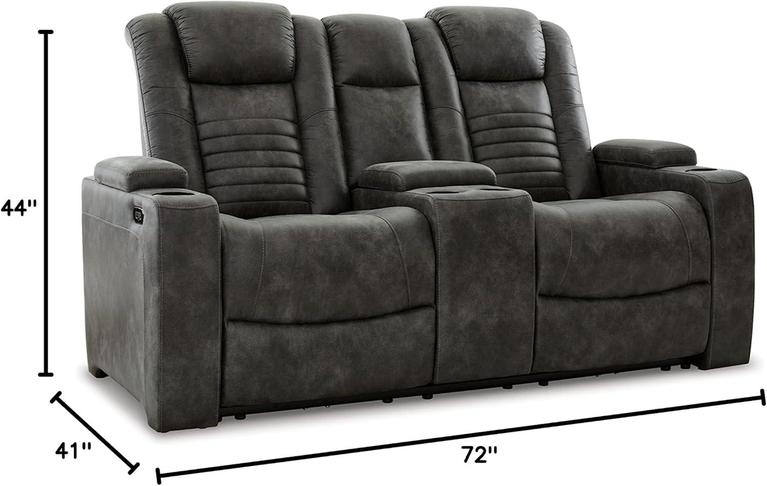 Storm Faux Leather Reclining Loveseat with Cup Holder