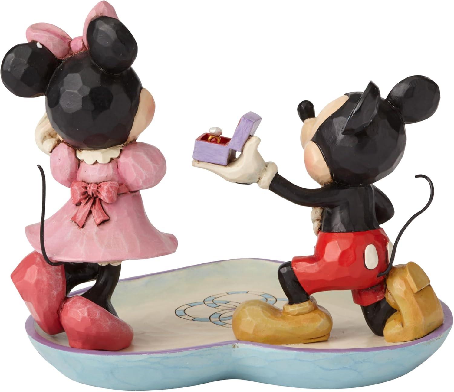 Jim Shore Jim Shore Disney Traditions Mickey& Minnie Proposal Ring Dish 5in H