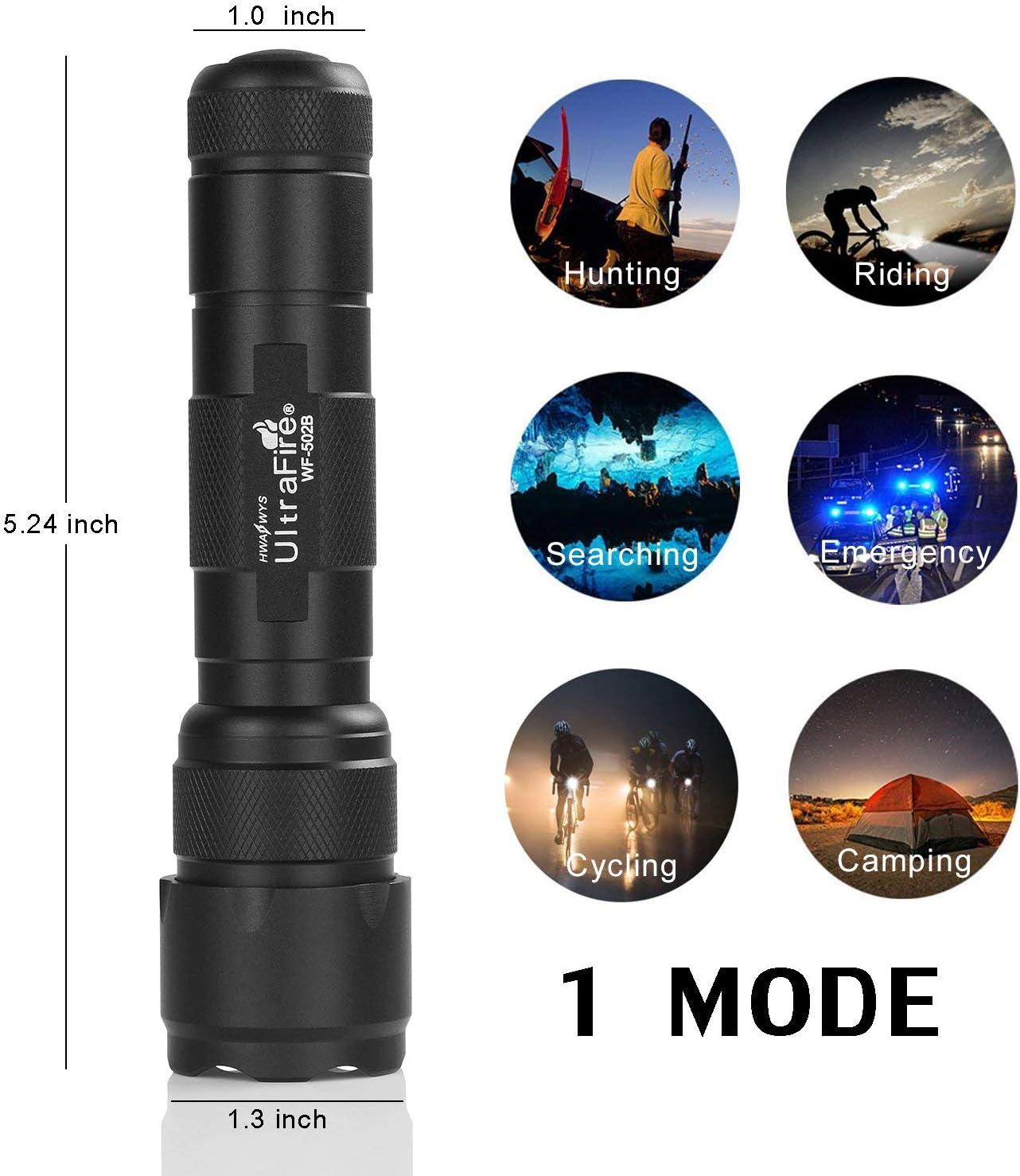 ULTRAFIRE Single Mode Handheld Flashlight WF-502B, V6 LED, Super Power 1000 Lumens hwawys led Flashlights Small Pocket Torch