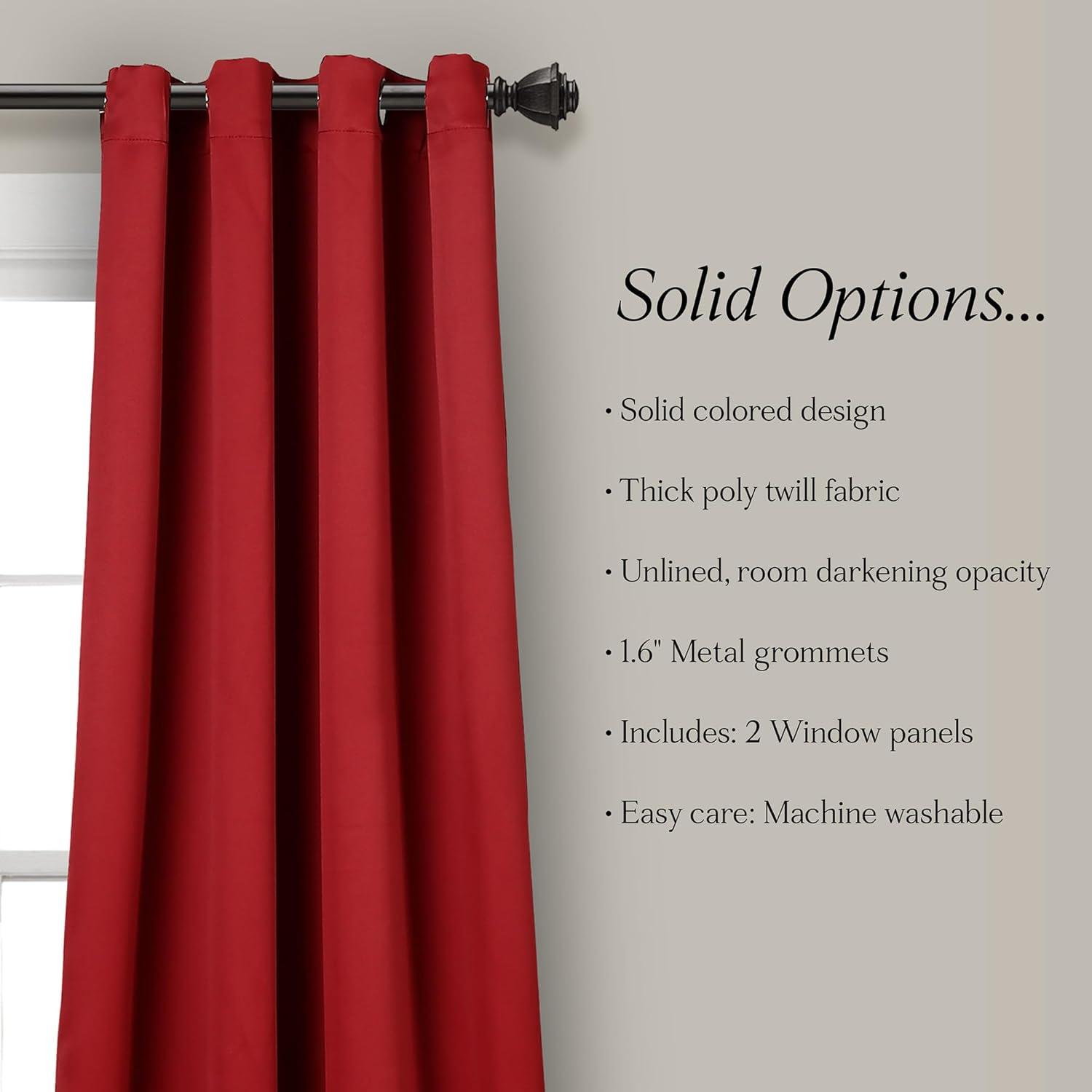Lush Decor Solid Color Grommet Single Curtain Panel