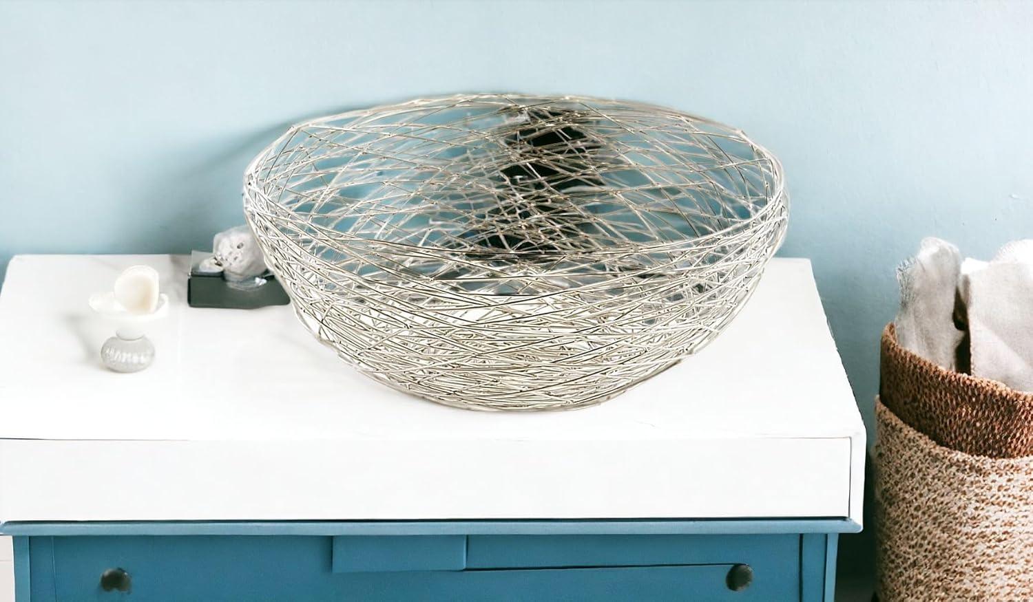 Modern Day Accents5700Wire BowlGuita Wire Bowl, Iron, Silver, Table top, Fruit, Vegetables, Eggs, Light, See through, Accents, Kitchen, House, Office, Nest, D√©cor, 12" x 12" x 5.5"Silver