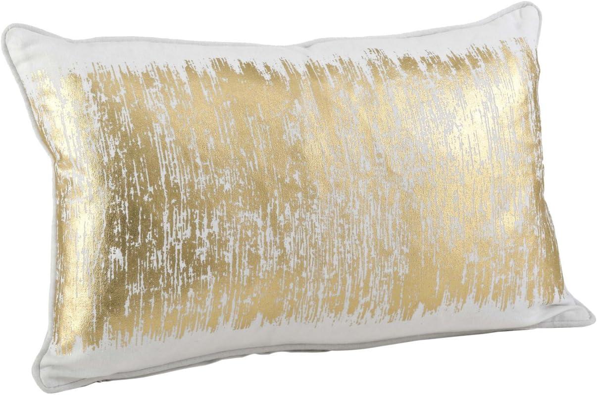 Oversize Down Filled Metallic Banded Design Throw Pillow - Saro Lifestyle