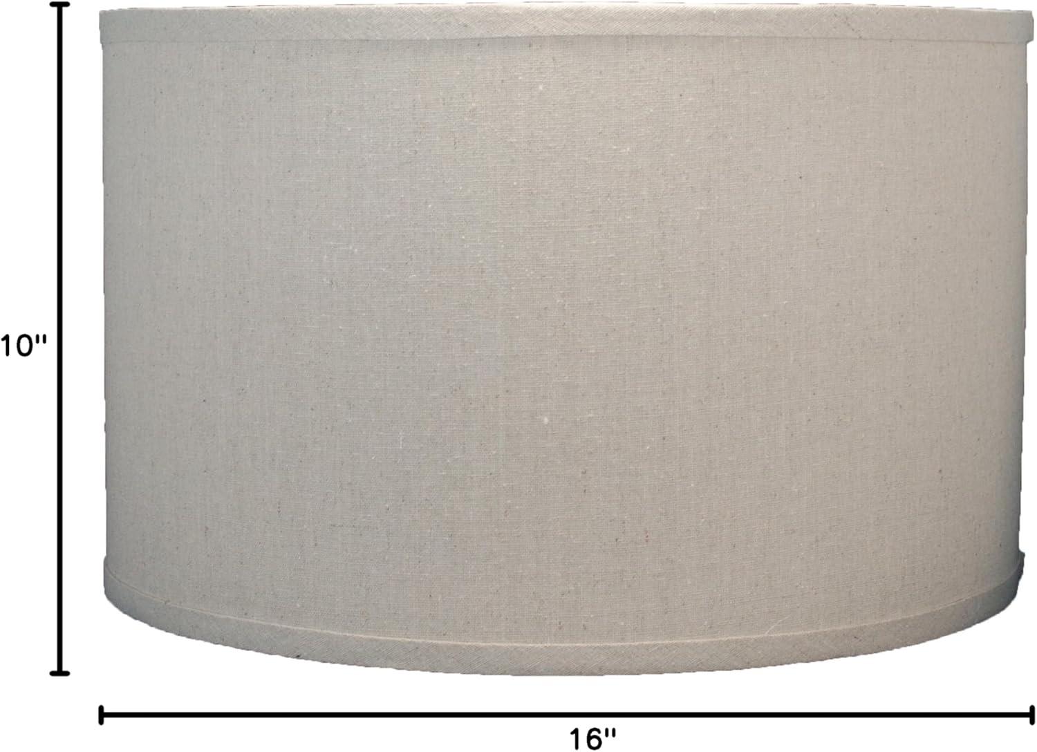 Natural Linen Drum Lamp Shade with Nickel Spider Fitter